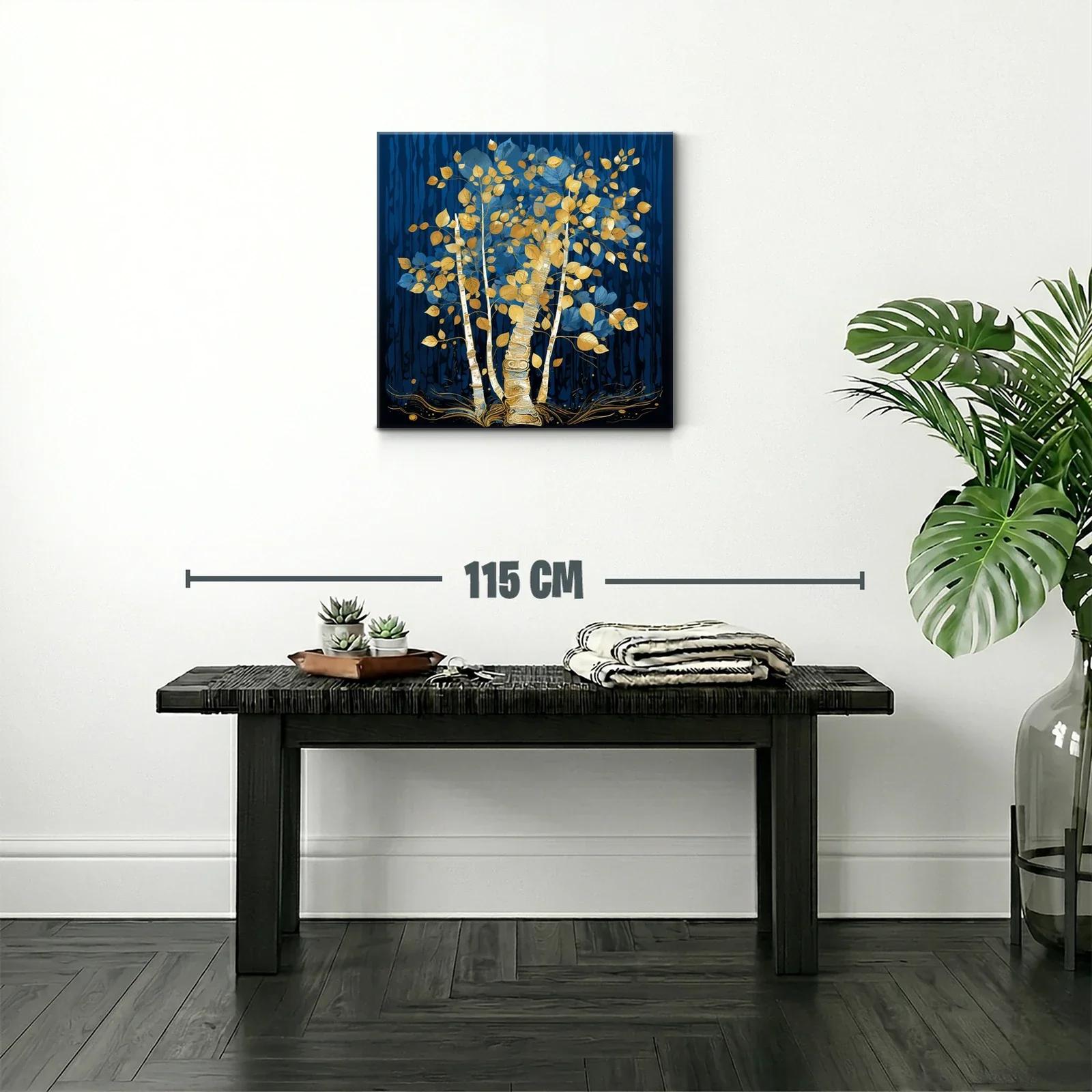 Árbol dorado sobre fondo azul profundo — miniatura 2