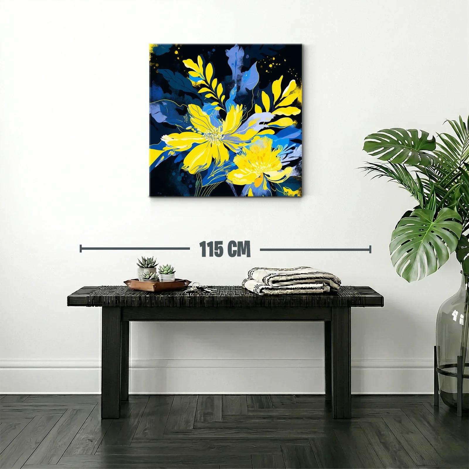 Flores vibrantes en tonos amarillos y azules expresivos — miniatura 2