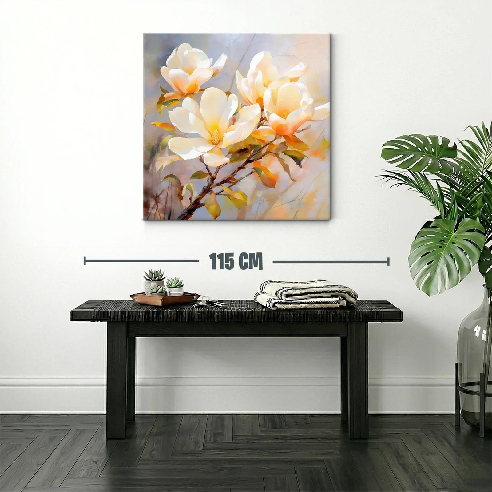Cuadro de flores magnolias en tonos cálidos y suaves — miniatura 2