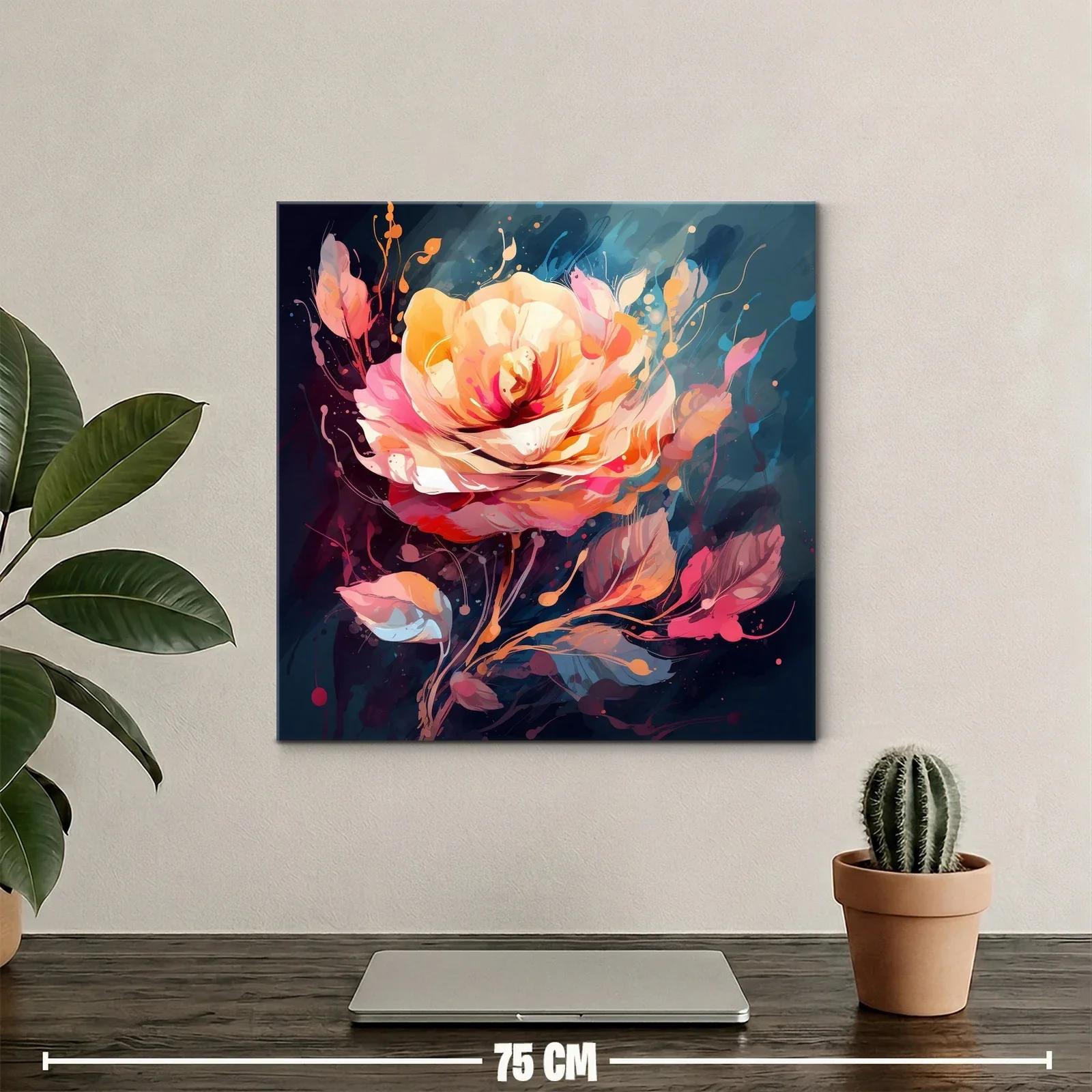 Impacto floral en tonos cálidos y suaves en fondo oscuro — miniatura 2