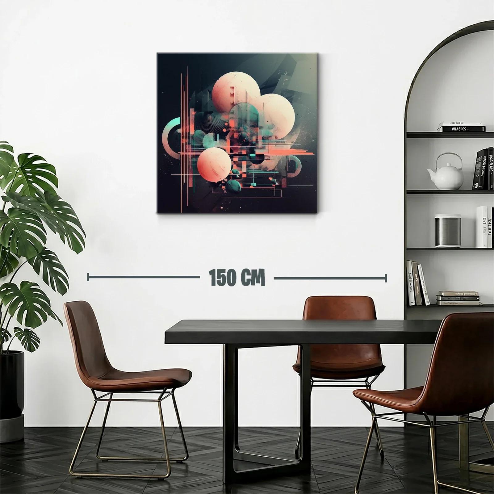 Composición abstracta con formas geométricas y esferas — miniatura 2