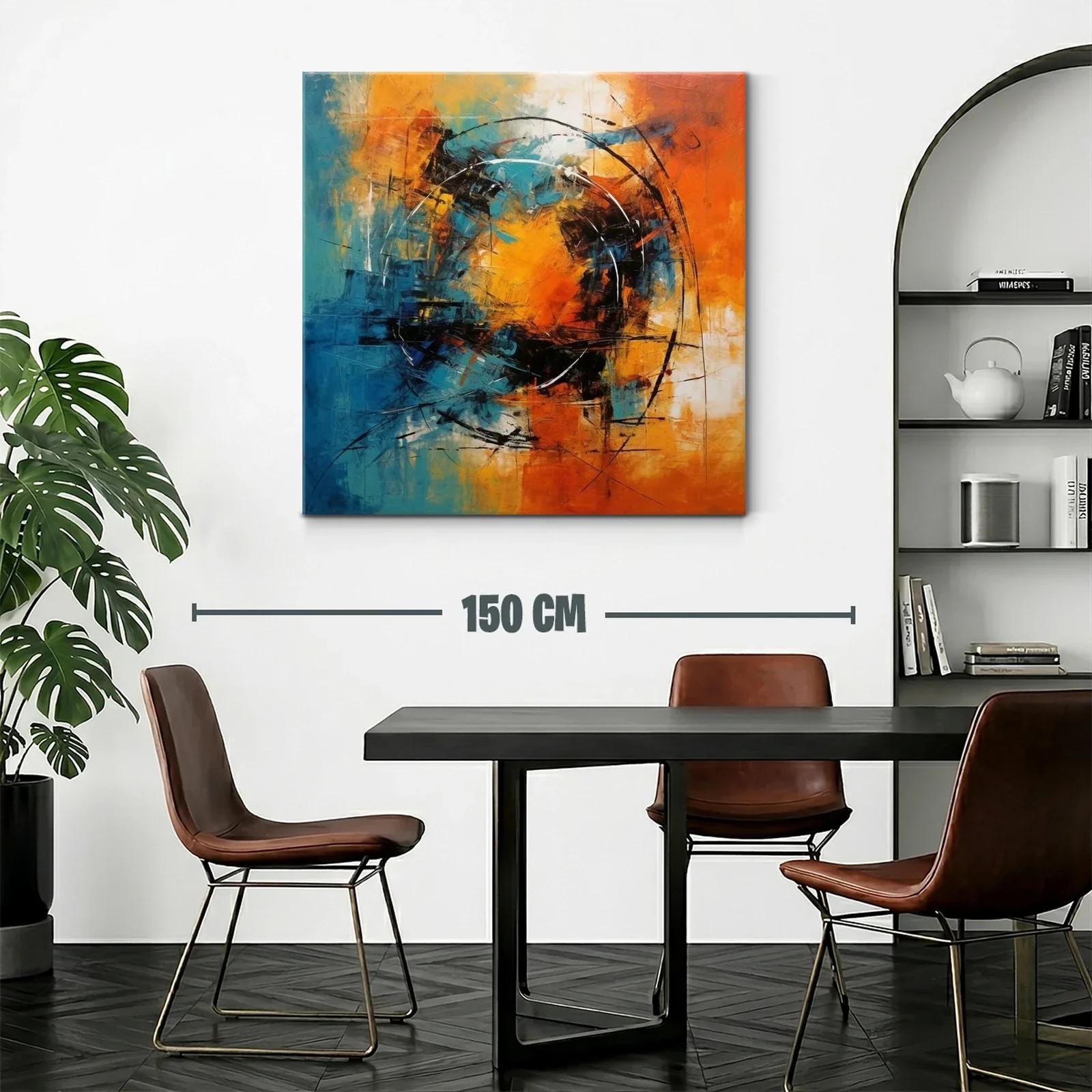 Explosión abstracta en tonos naranja y azul vibrante — miniatura 2