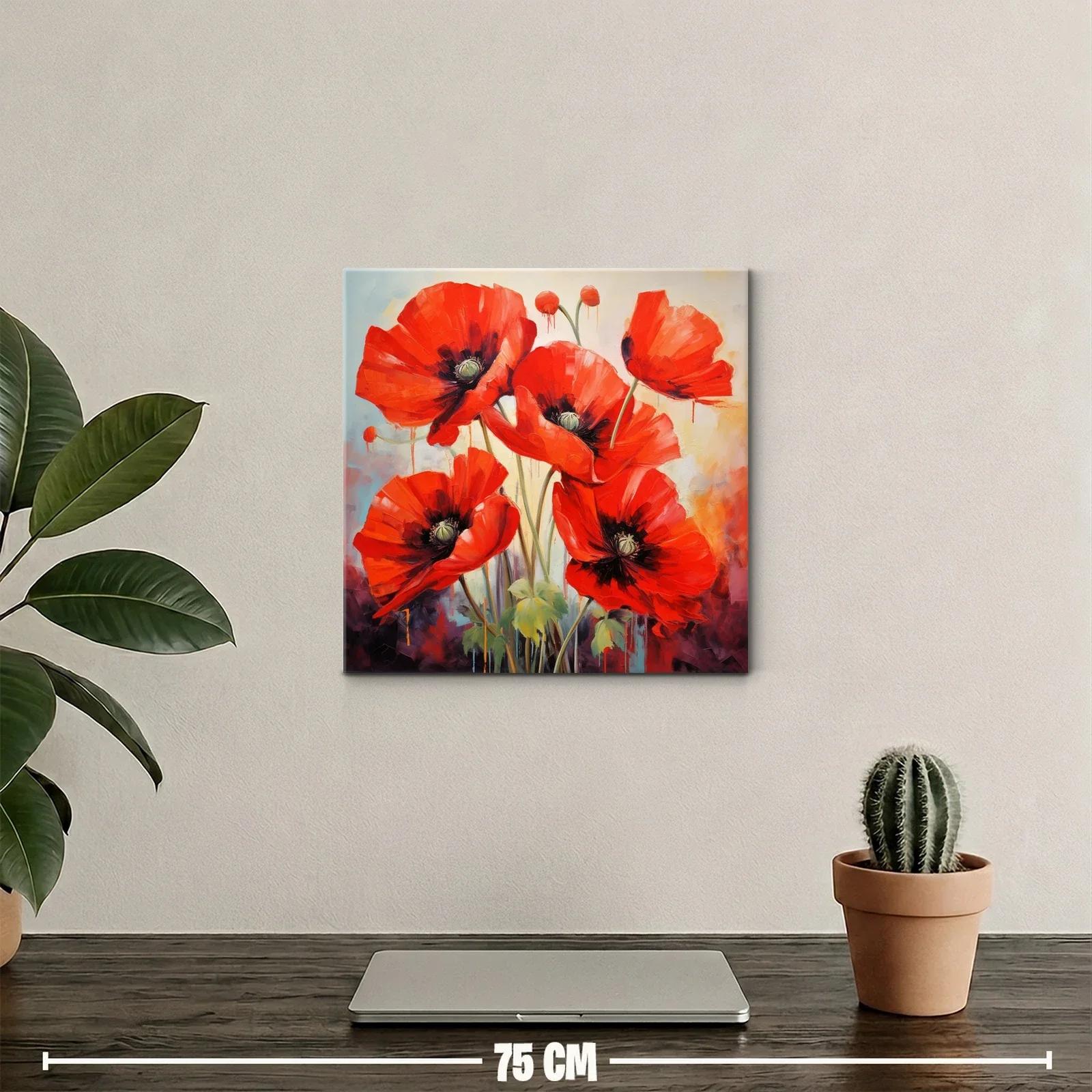 Vibrante composición de amapolas rojas sobre fondo suave — miniatura 2