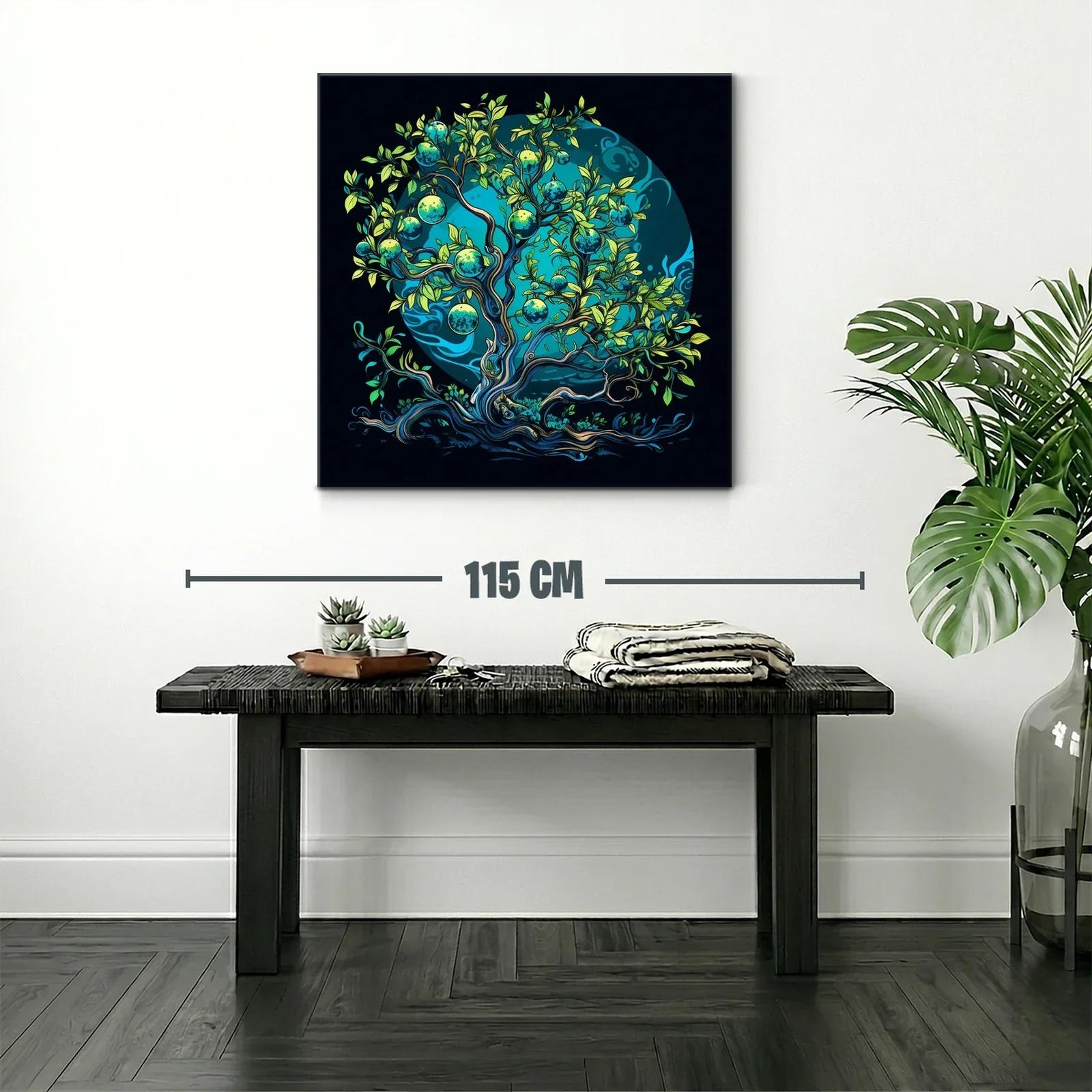 Árbol mágico con frutos azules en fondo místico — miniatura 2