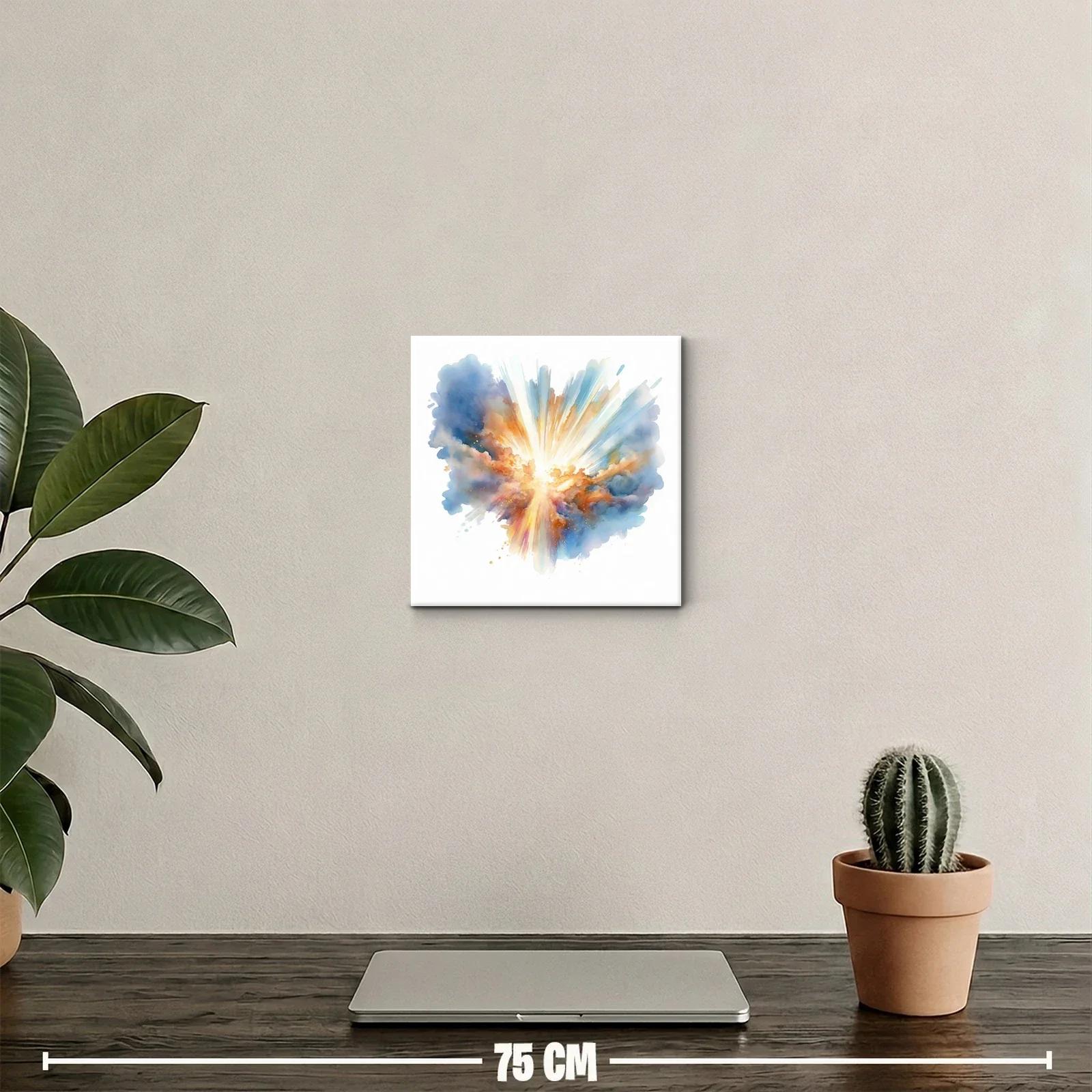 Cuadro abstracto con explosión de luz y color vibrante — miniatura 2