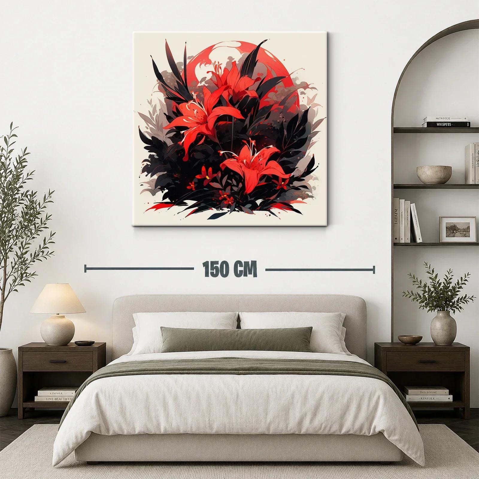 Flores rojas vibrantes con fondo oscuro y detalles sutiles — miniatura 3