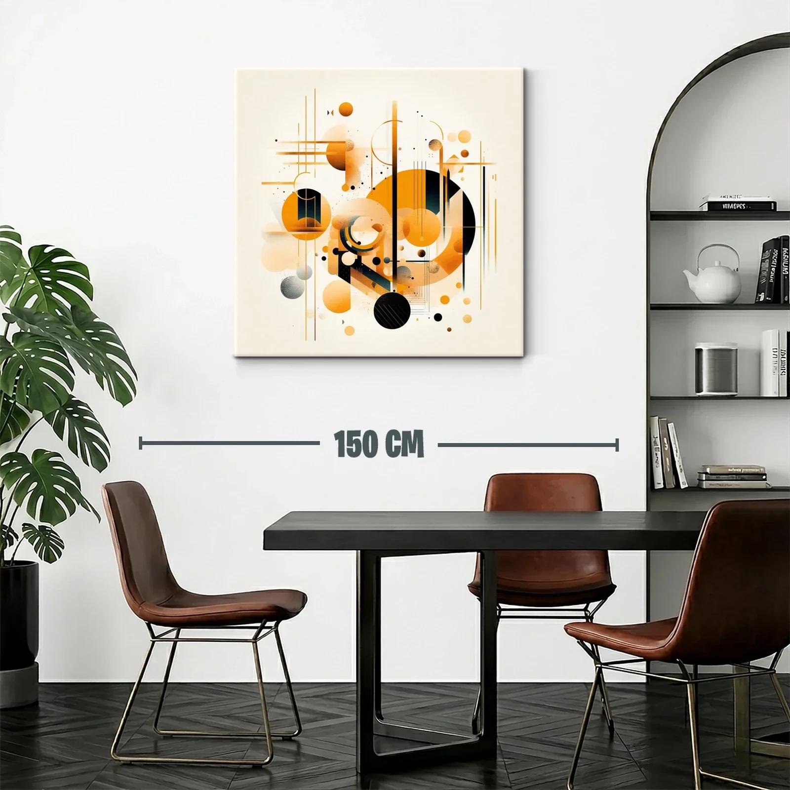 Composición abstracta con círculos y líneas naranjas — miniatura 2