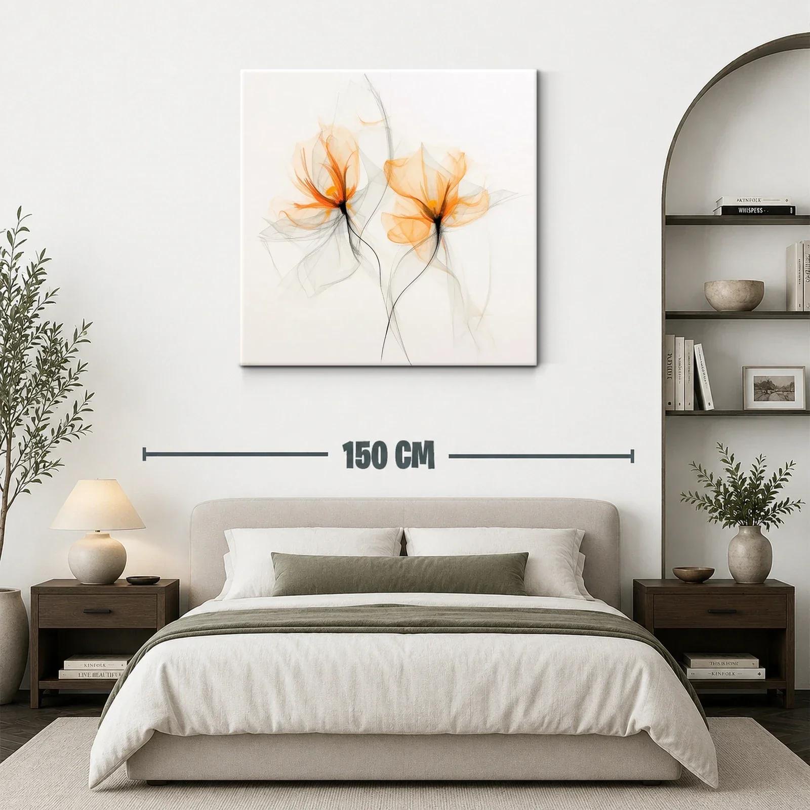 Flores etéreas en tonos naranjas y grises suaves — miniatura 3