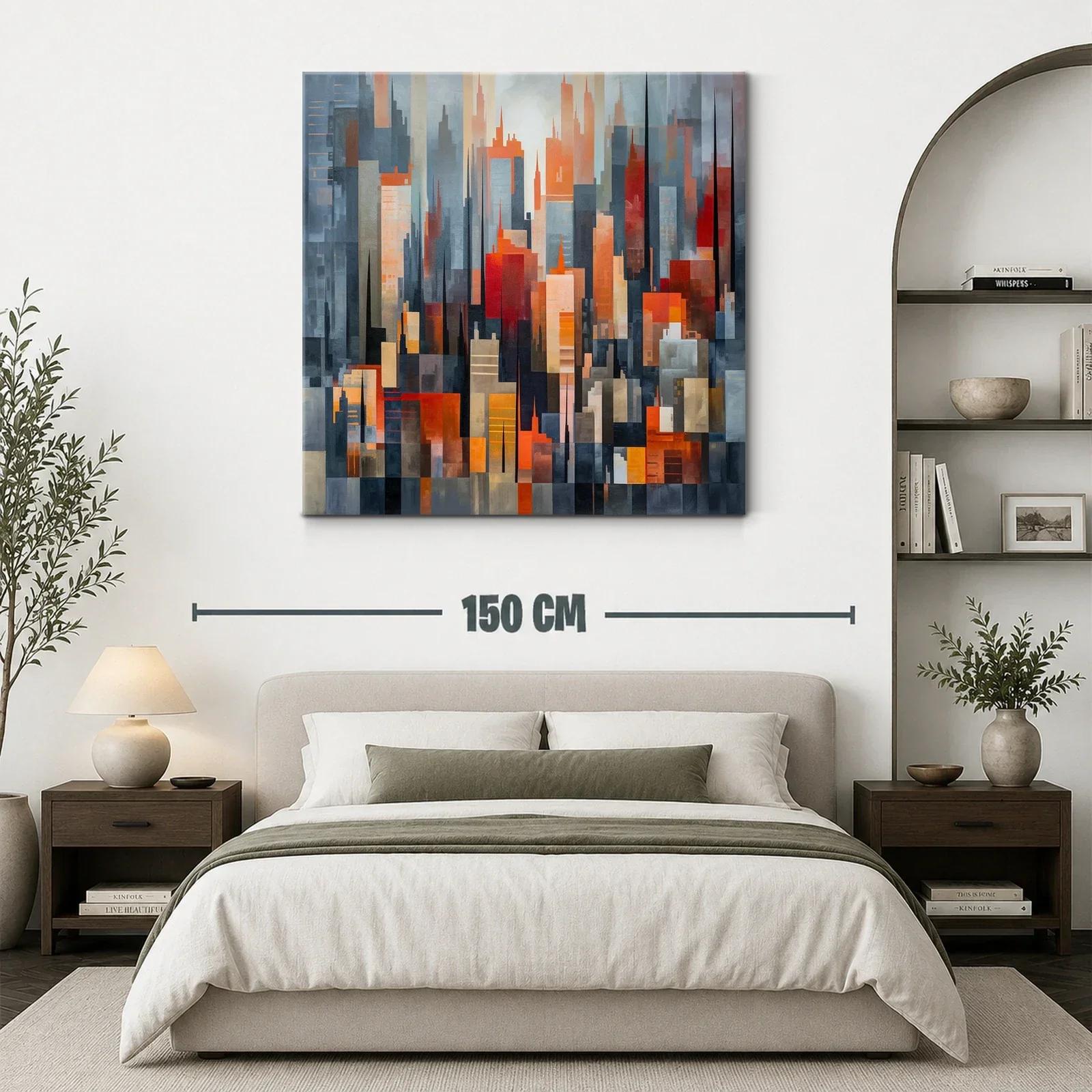 Composición abstracta de paisaje urbano con tonos cálidos — miniatura 3