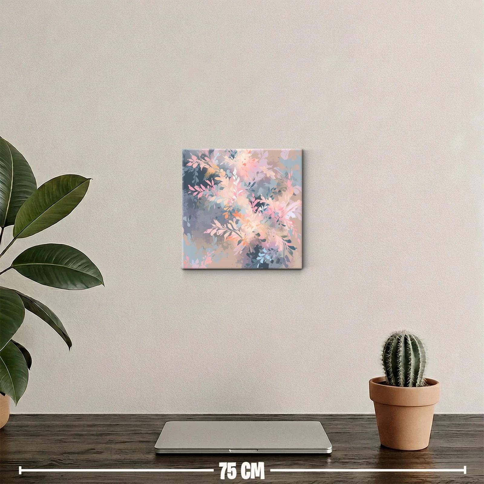 Cuadro decorativo con elegante diseño floral en tonos pastel — miniatura 2