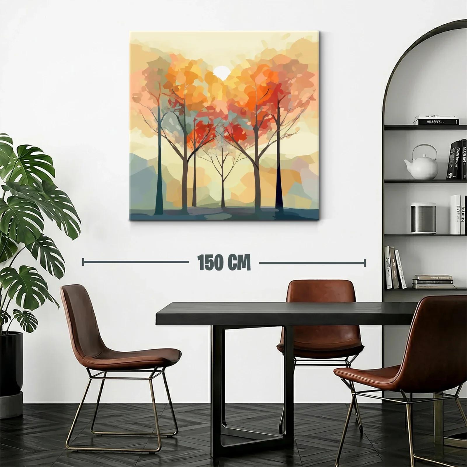 Bosque abstracto con tonos cálidos de otoño — miniatura 2