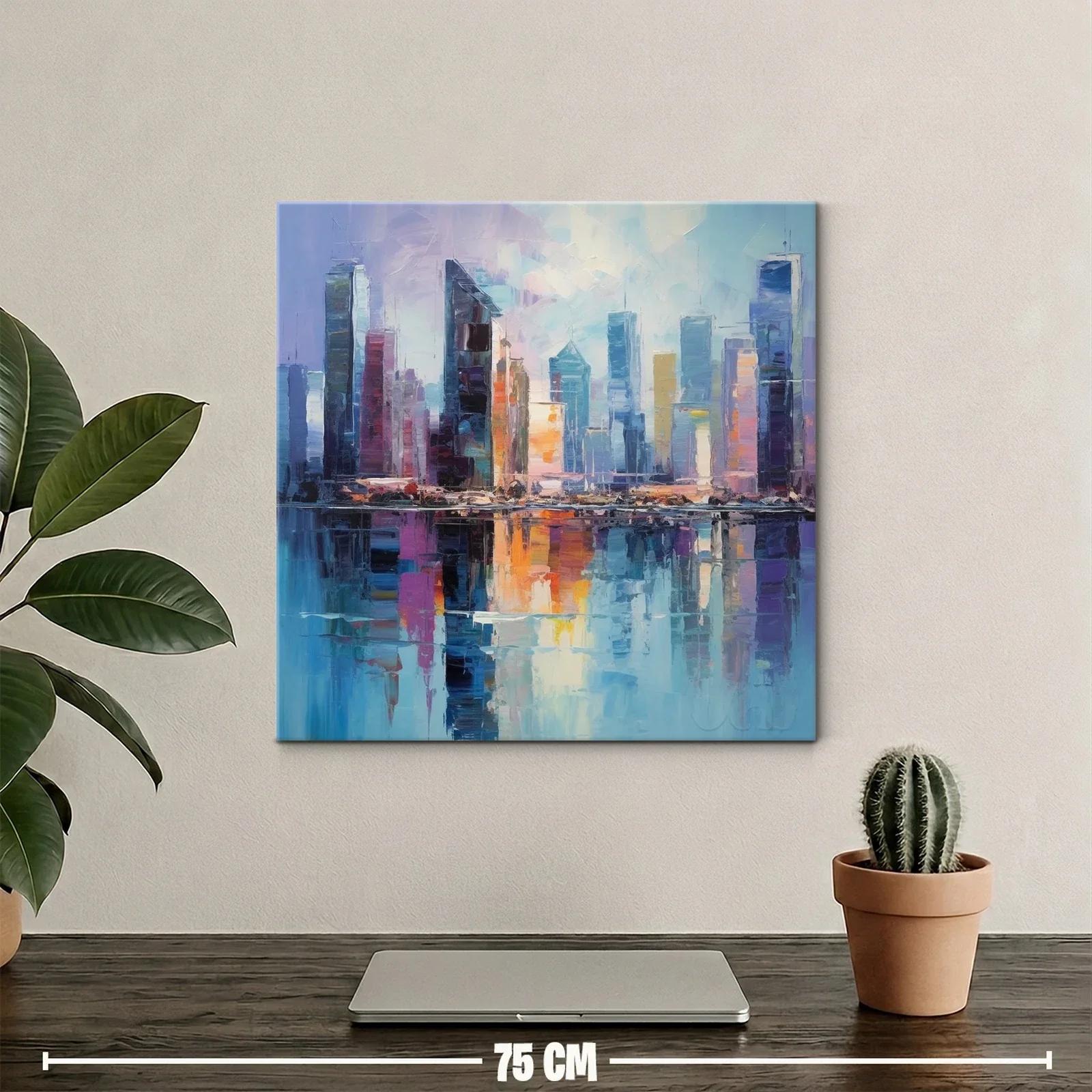 Paisaje urbano con reflejos vibrantes en la ciudad — miniatura 2
