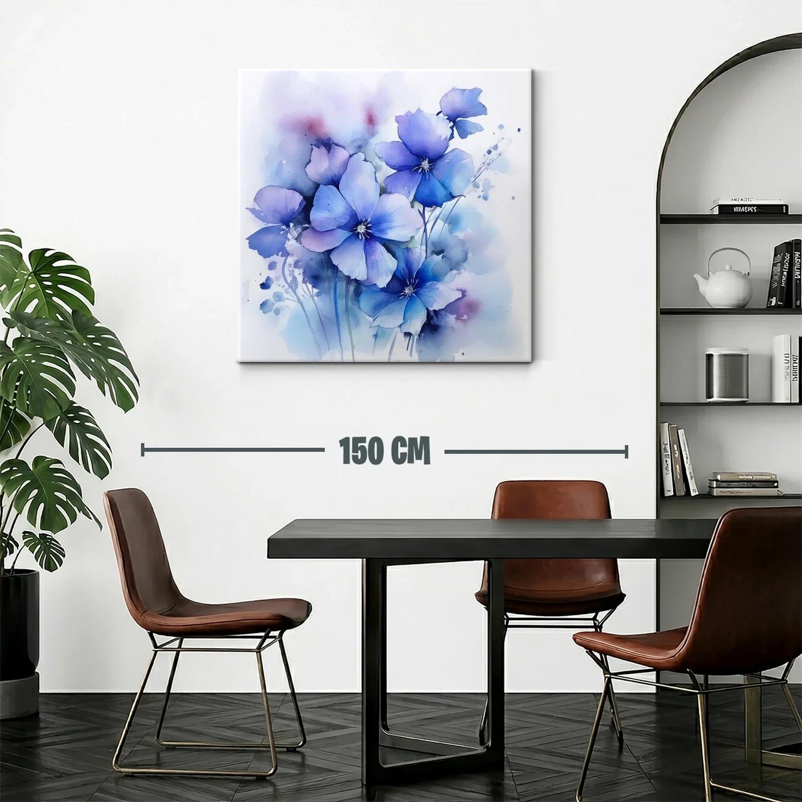 Flores azules en acuarela con tacto etéreo y delicado — miniatura 2