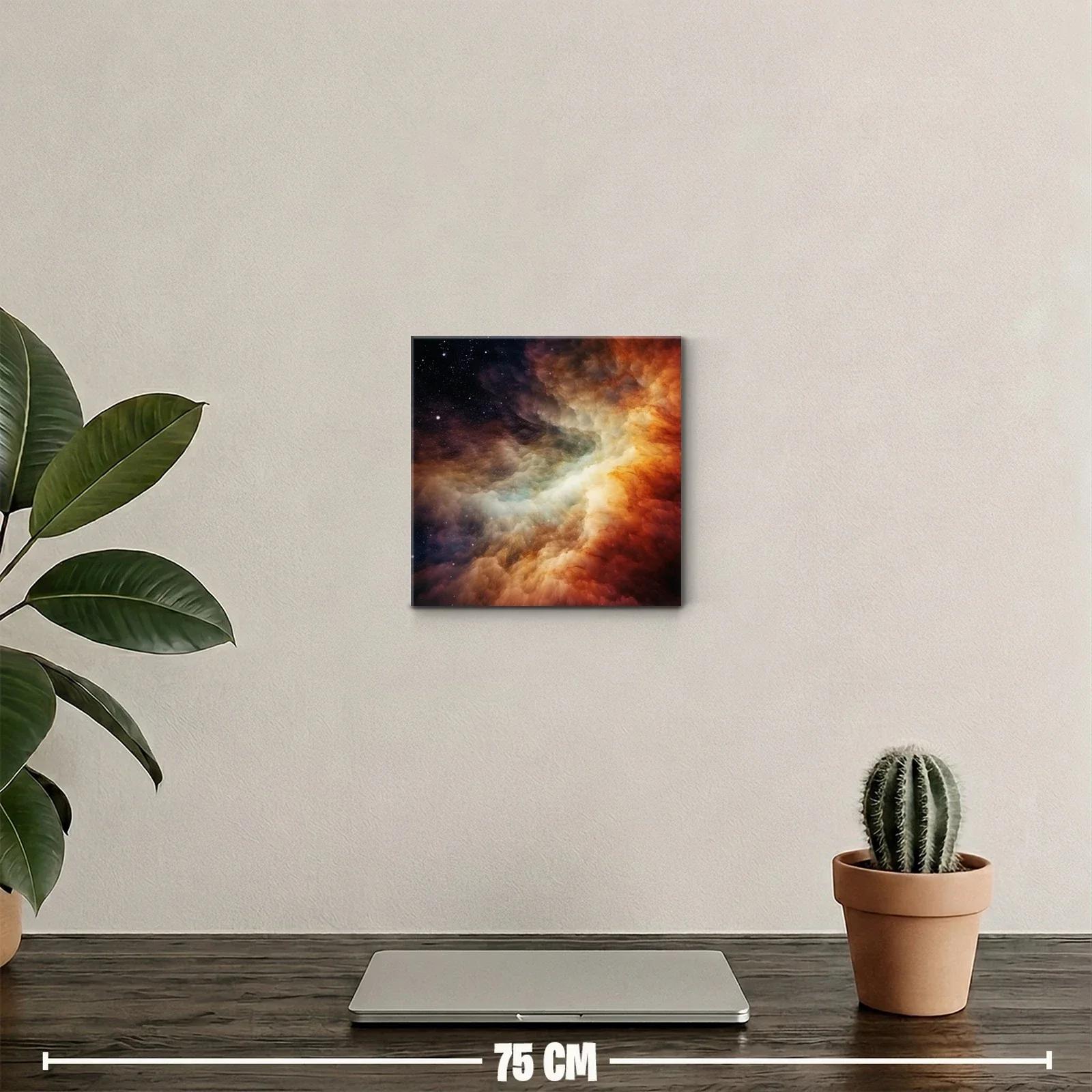 Vibrante abstracción nebulosa con tonos cálidos y estelares — miniatura 2