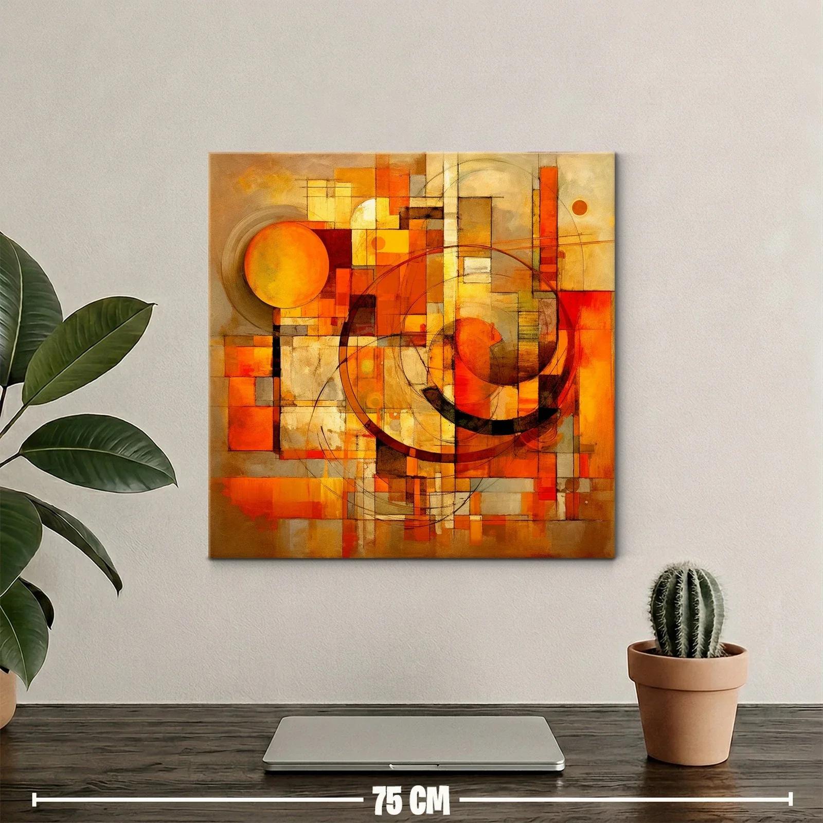 Composición geométrica con tonos cálidos y naranjas vibrantes — miniatura 2