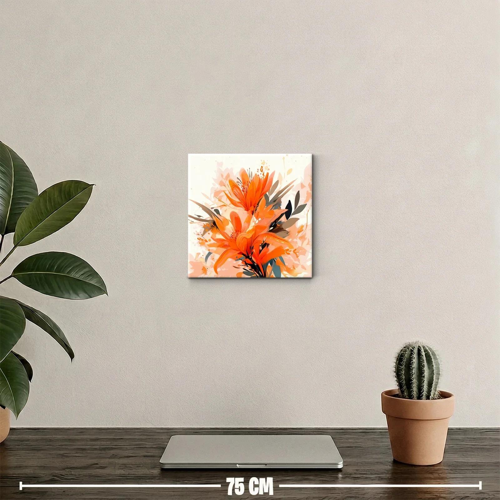 Composición floral vibrante en tonos naranja y tierra — miniatura 2