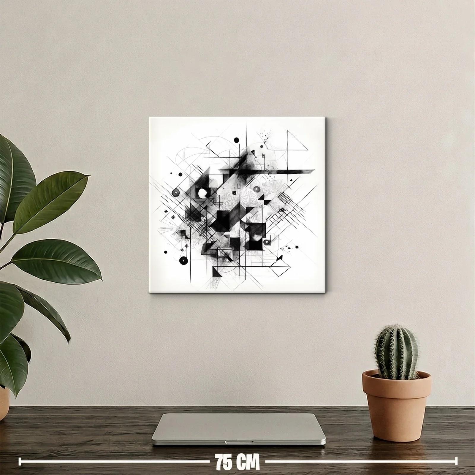 Arte abstracto geométrico en tonos monocromáticos elegantes — miniatura 2
