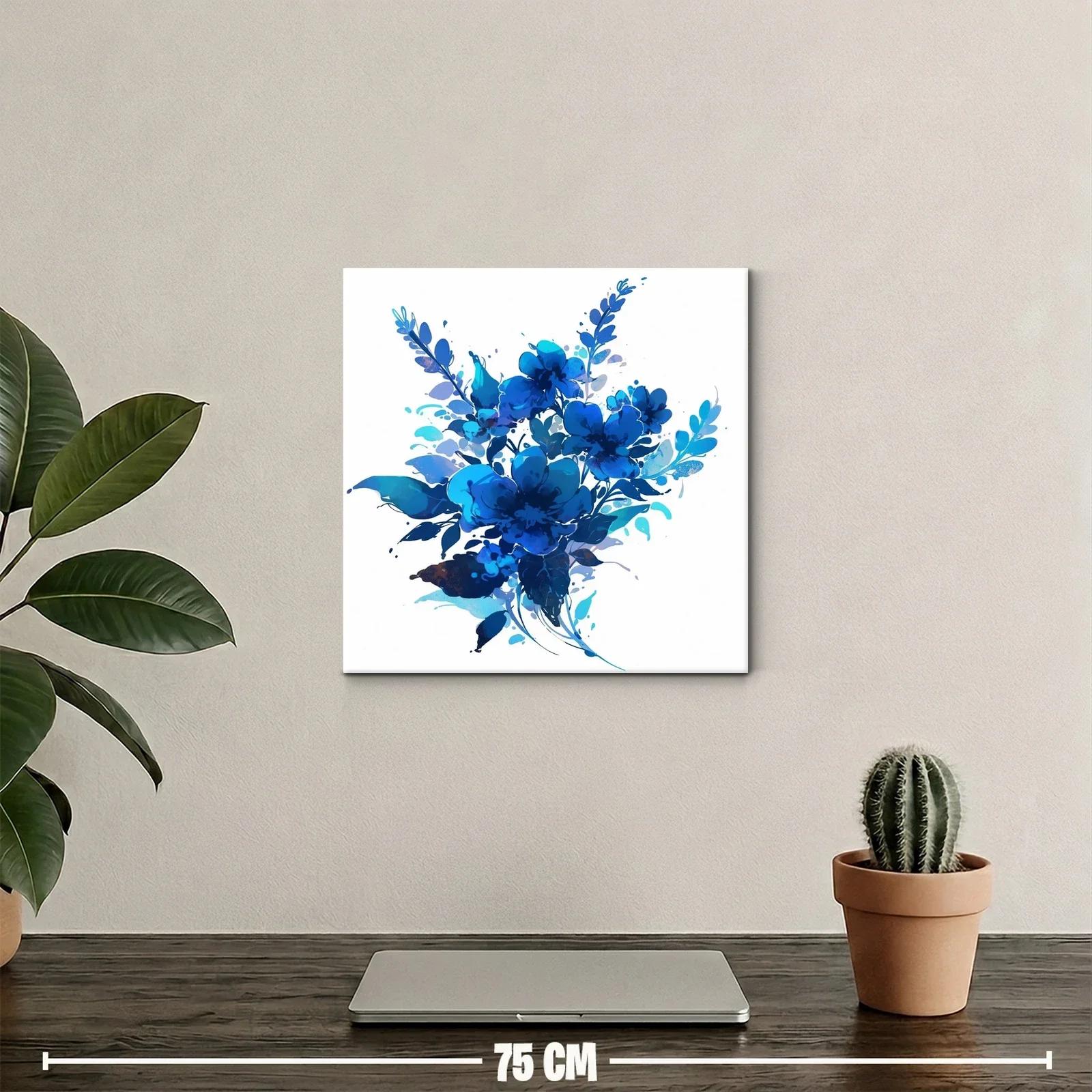 Bello ramo azul con flores en tonos vibrantes — miniatura 2