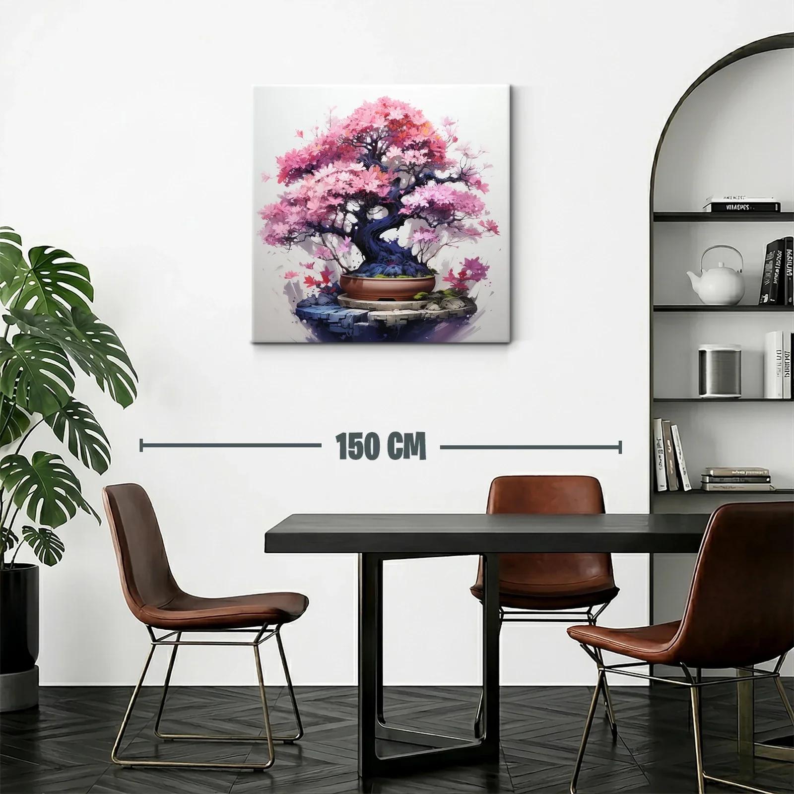 Árbol Bonsái con Flores Rosadas y Detalles Vibrantes — miniatura 2