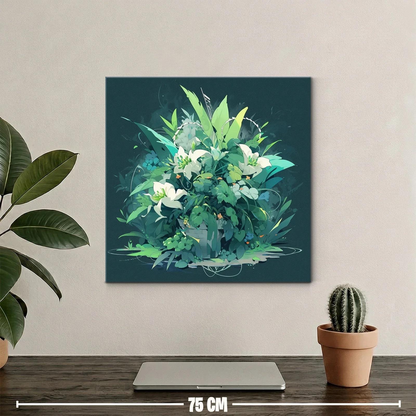 Composición floral en tonos verdes y blancos — miniatura 2