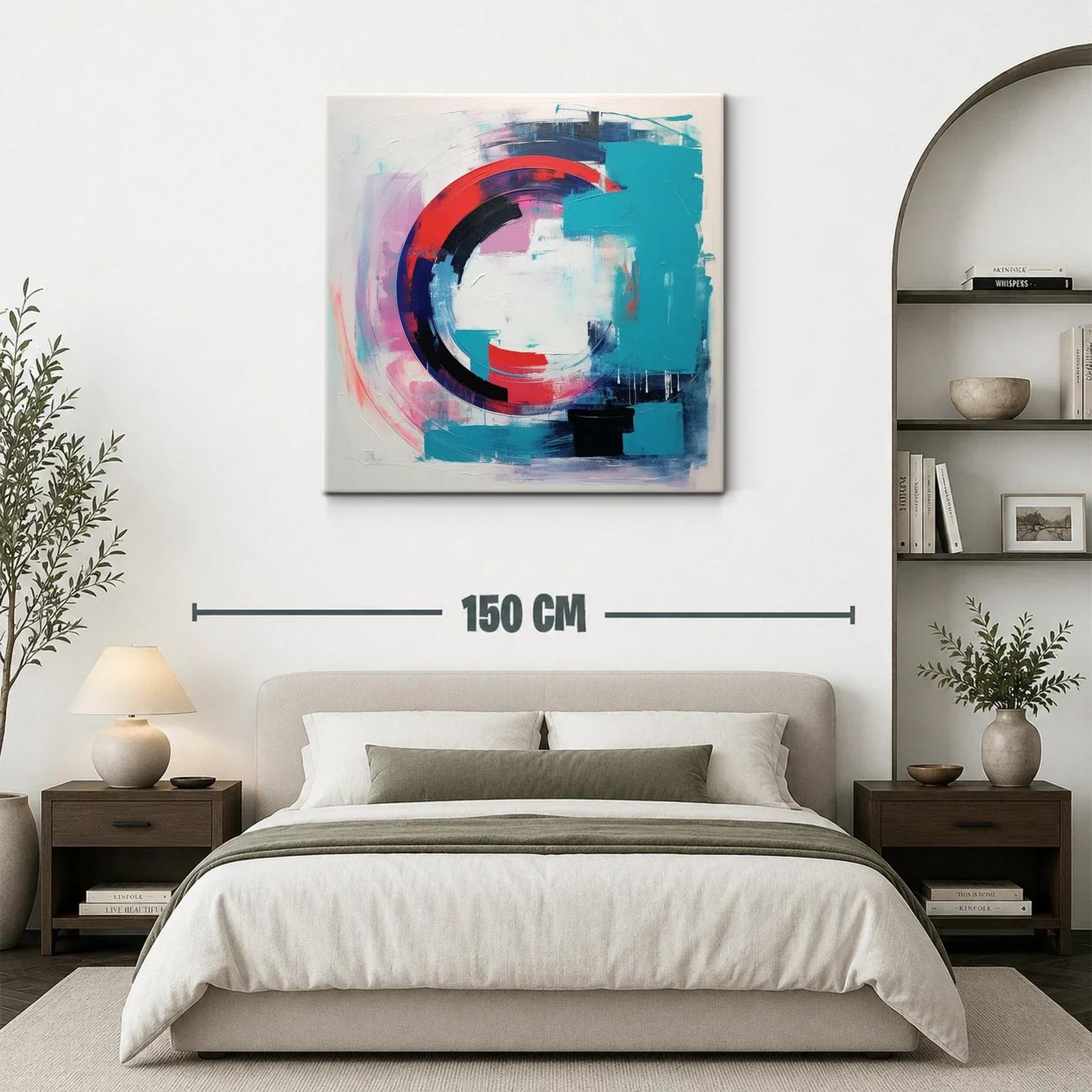 Composición abstracta con formas circulares en tonos vibrantes — miniatura 3