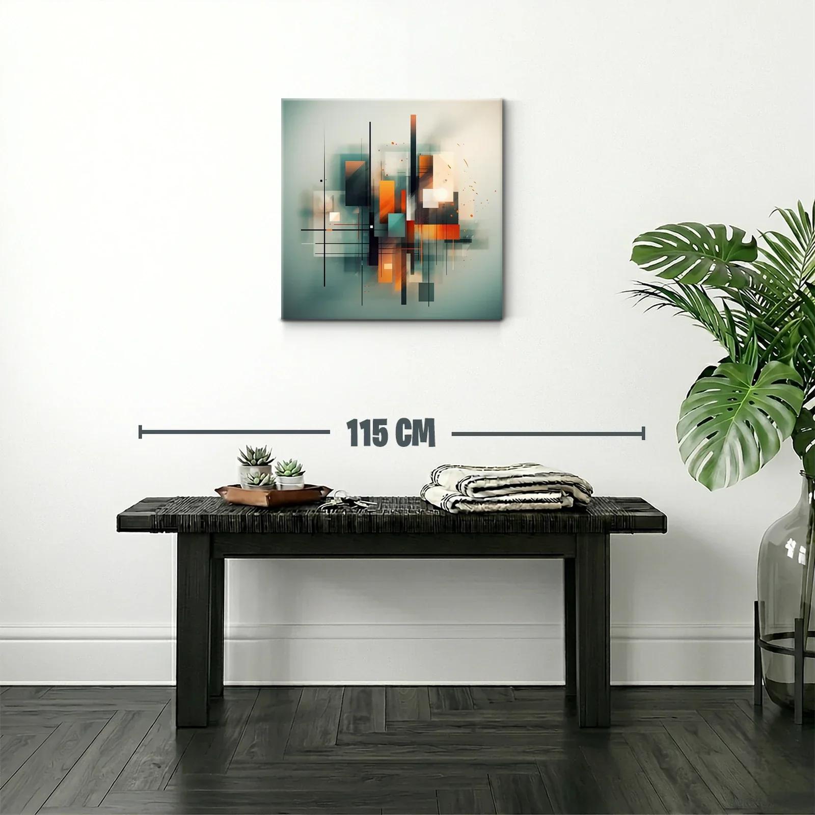 Composición abstracta en tonos cálidos y fríos — miniatura 2