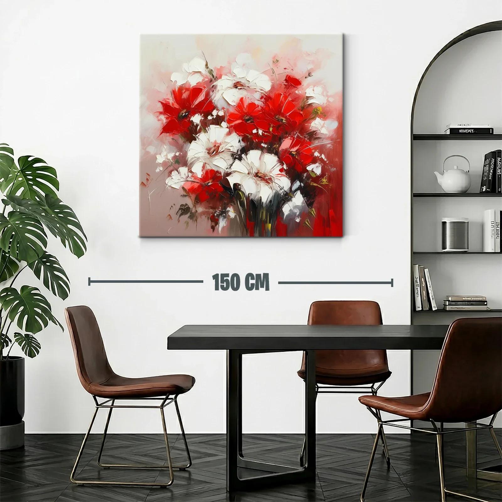 Flores vibrantes en rojo y blanco con fondo suave — miniatura 2