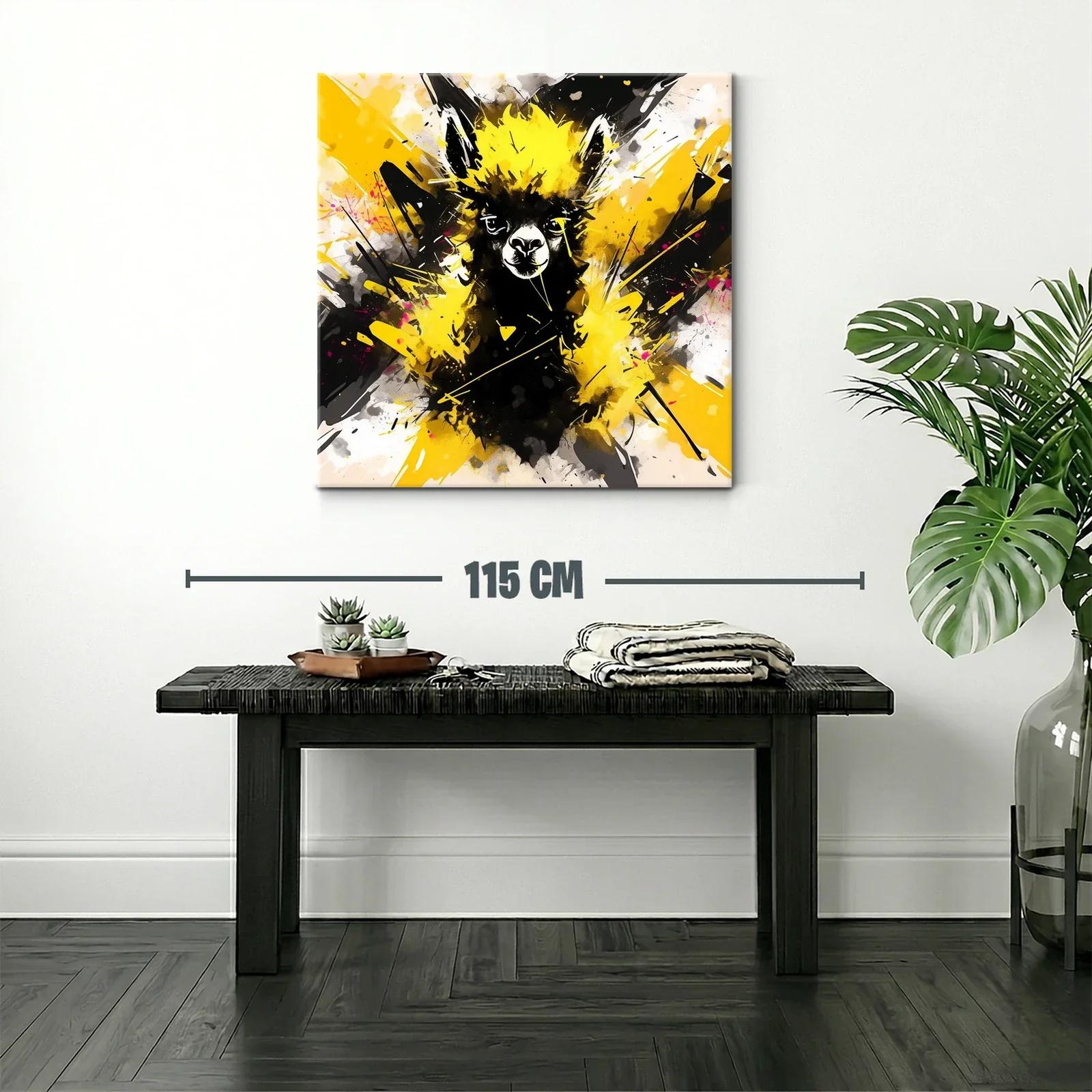 Llama Vibrante con Explosión de Amarillo y Negro — miniatura 2