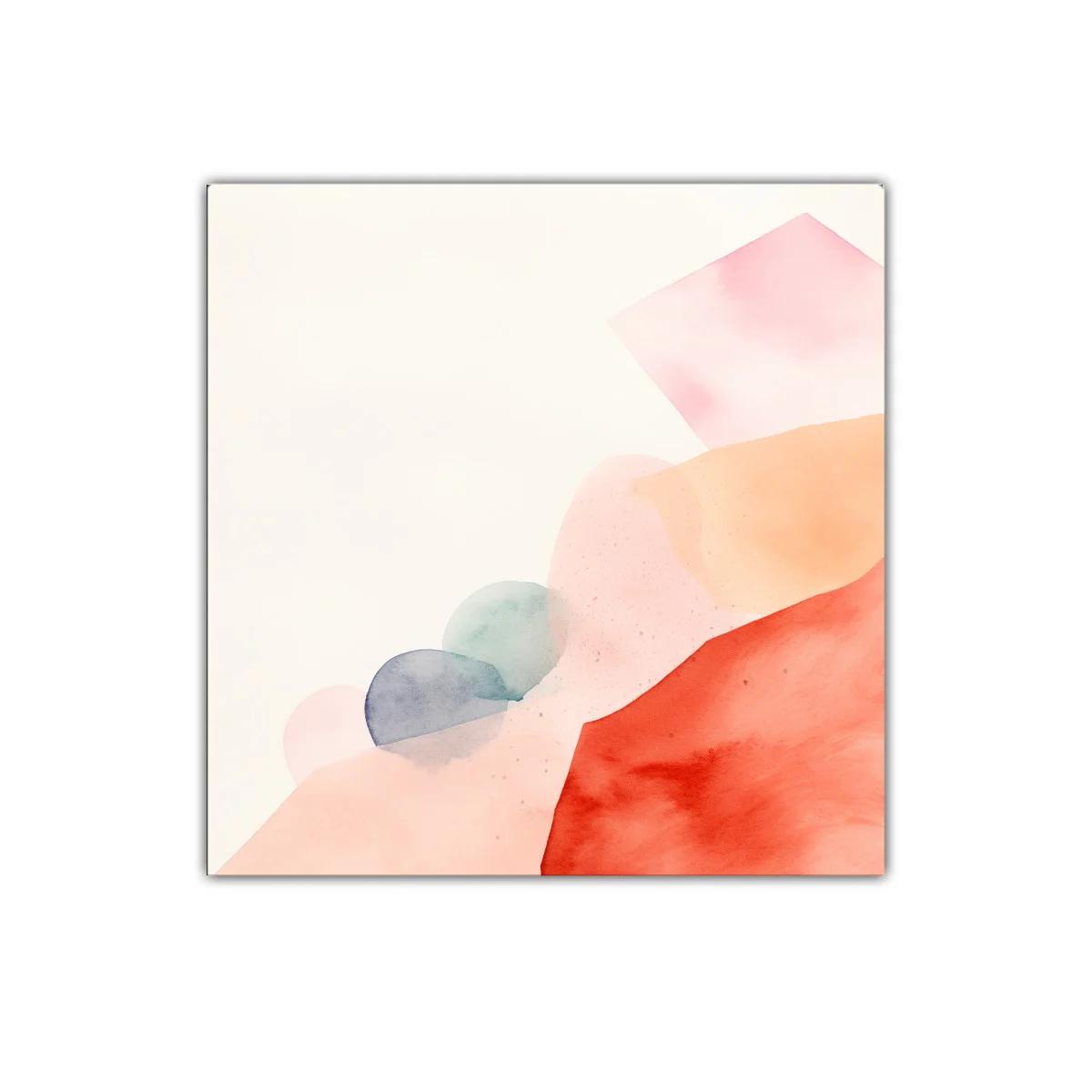 Composición abstracta en tonos pastel con acento coral — imagen principal