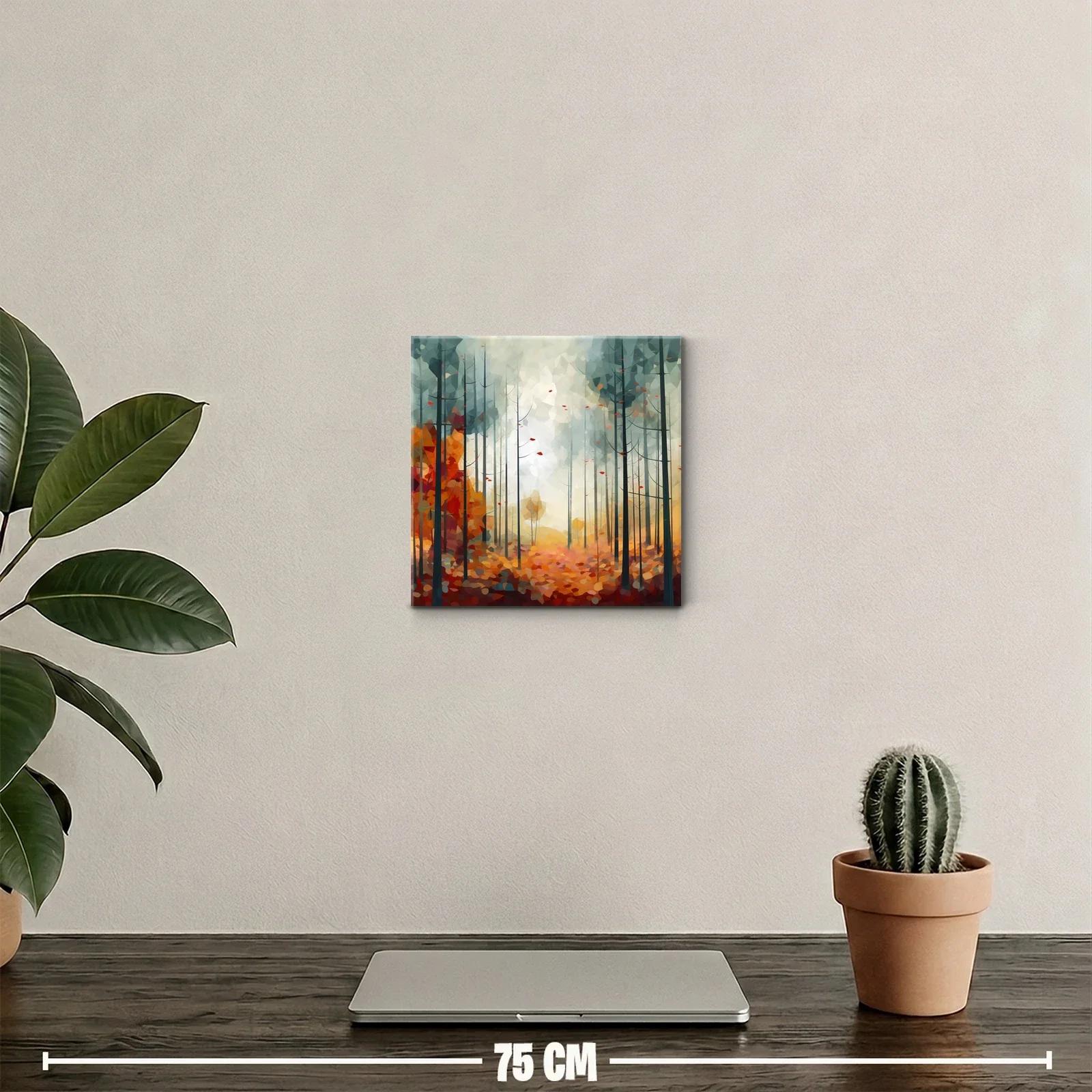 Bosque abstracto otoñal con tonos cálidos y suaves — miniatura 2