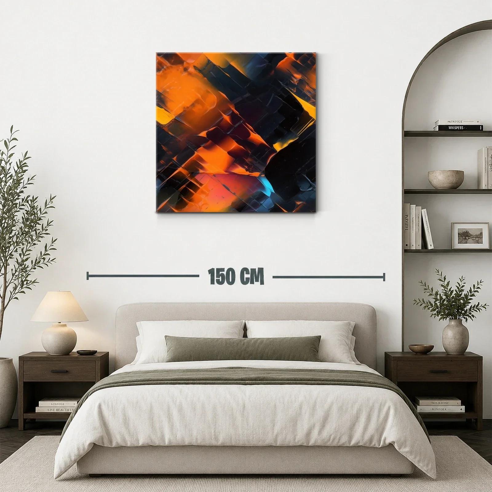 Abstracción vibrante en tonos cálidos y oscuros — miniatura 3