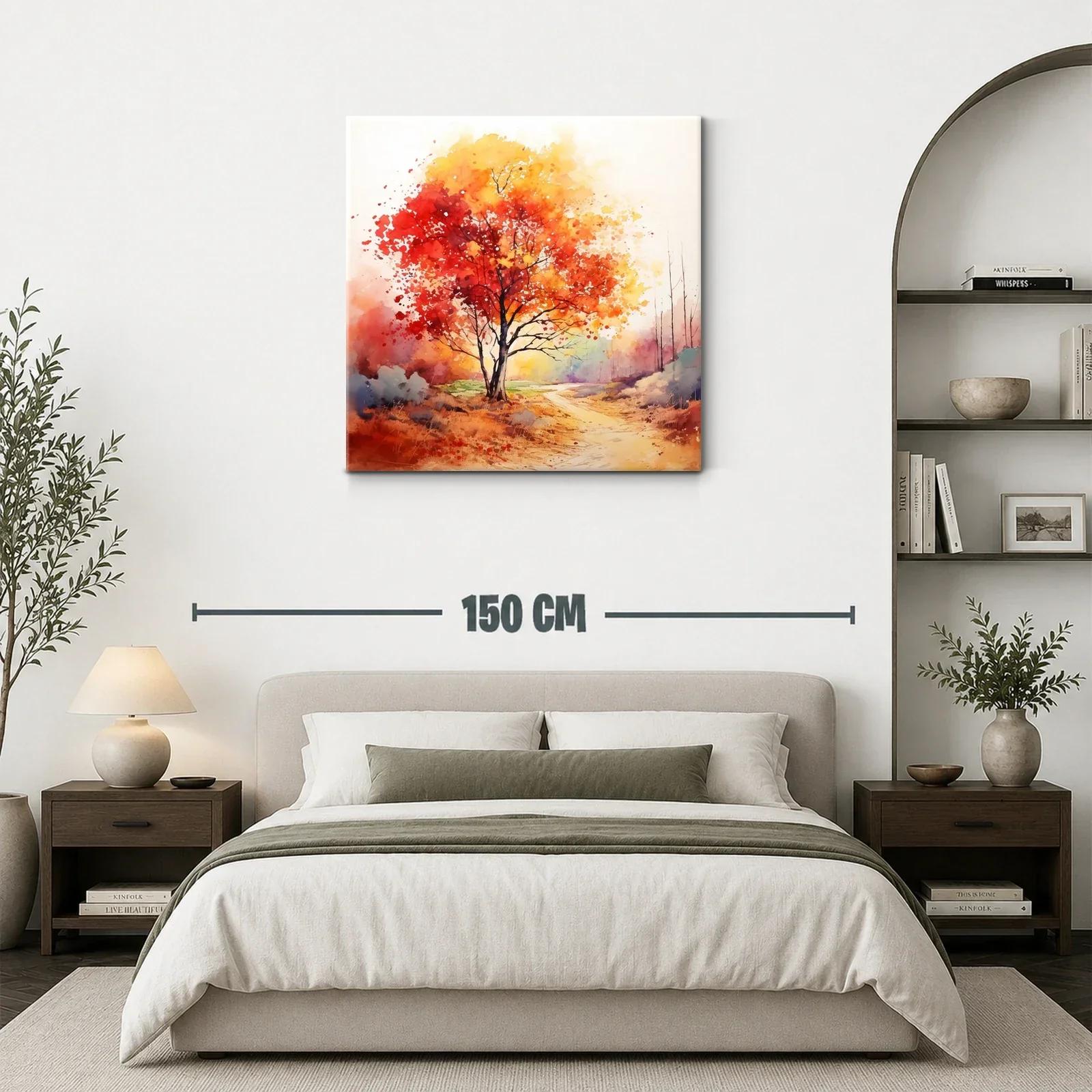 Árbol otoñal con tonos cálidos y camino sereno — miniatura 3