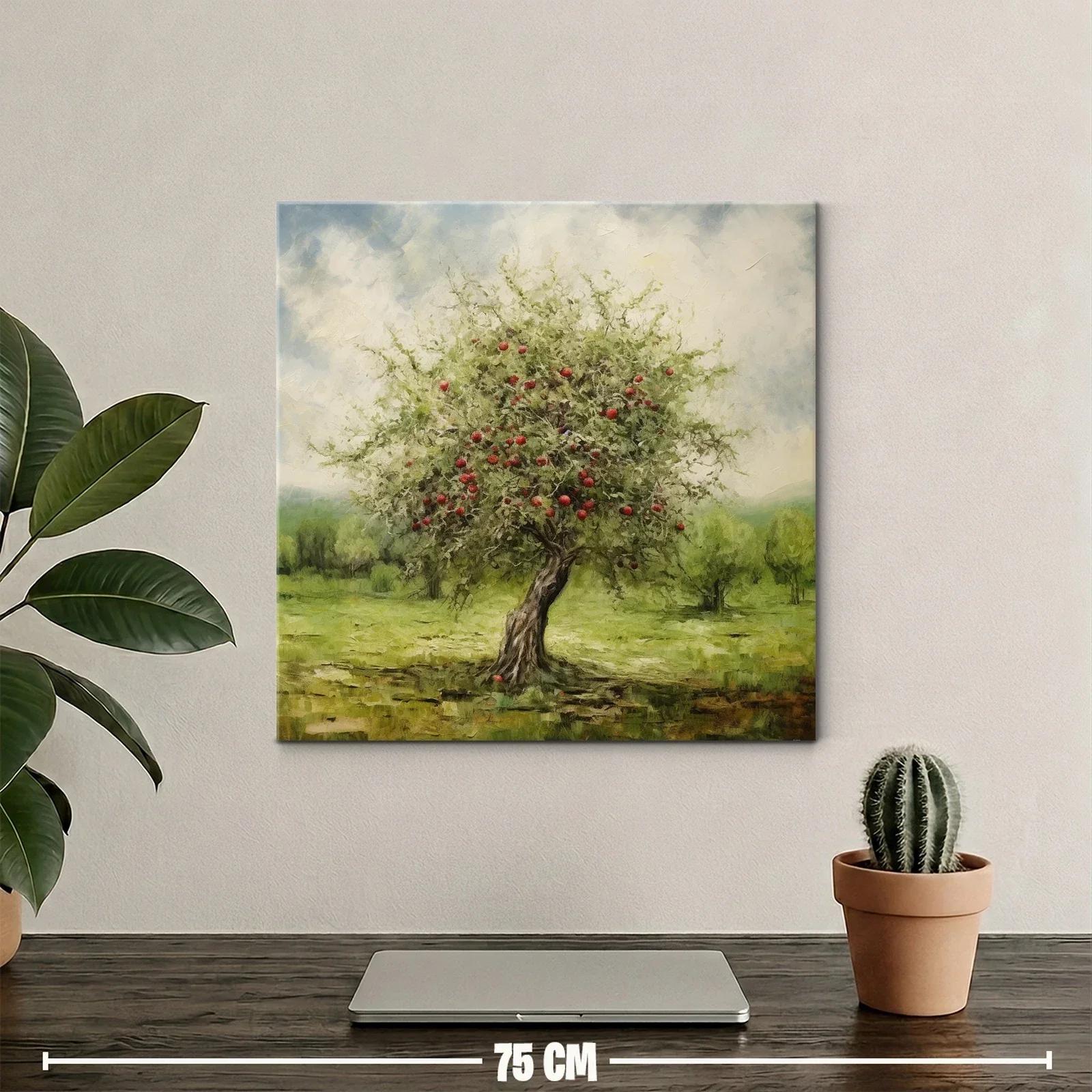 Árbol frutal con manzanas rojas en paisaje natural — miniatura 2