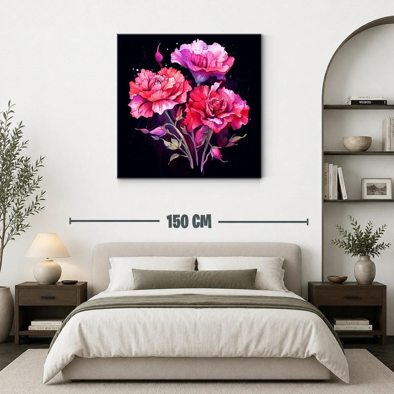 Dramática composición floral en tonos fucsia y rojos vibrantes — miniatura 3