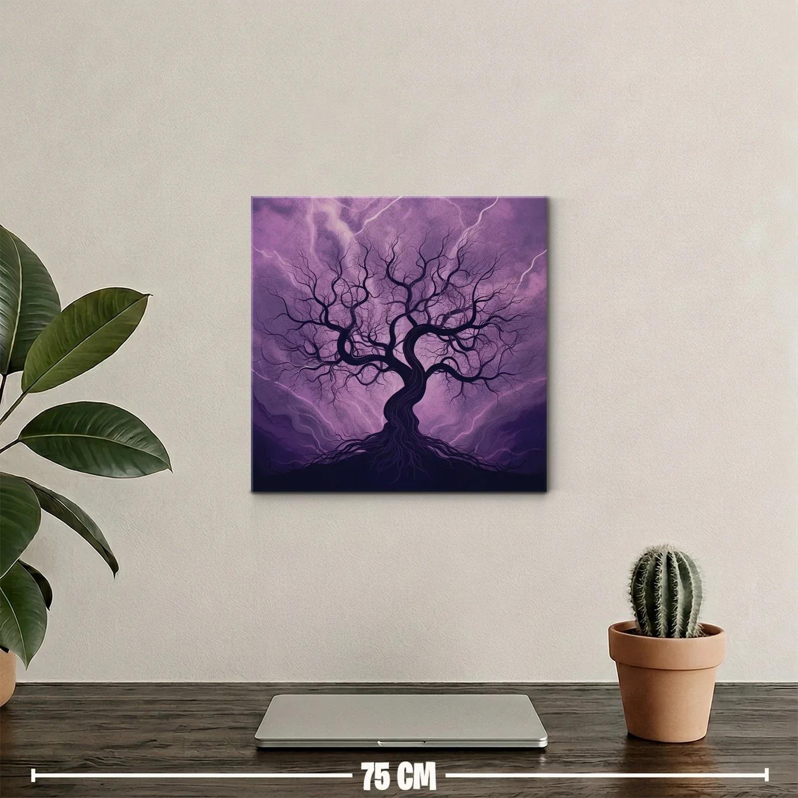 Árbol Sinuoso en Tonos Morados Intenso y Profundo — miniatura 2