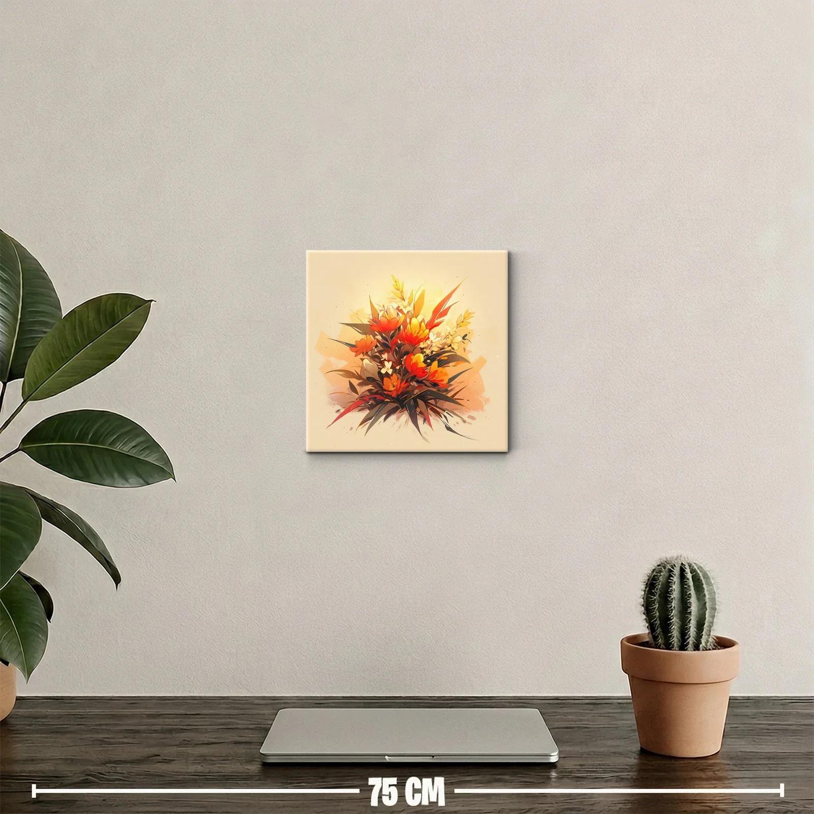 Ramo vibrante de flores en tonos cálidos y otoñales — miniatura 2