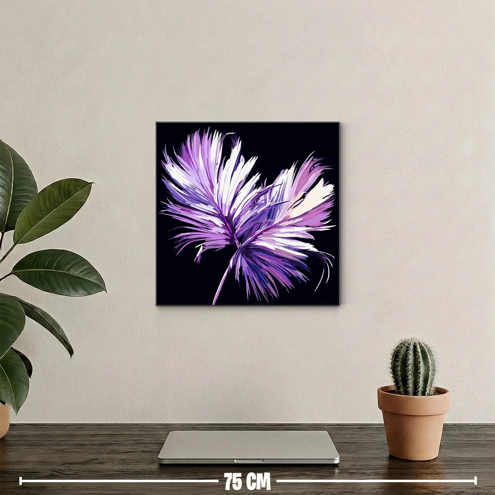 Flor abstracta en tonos lilas y violetas sobre fondo oscuro — miniatura 2