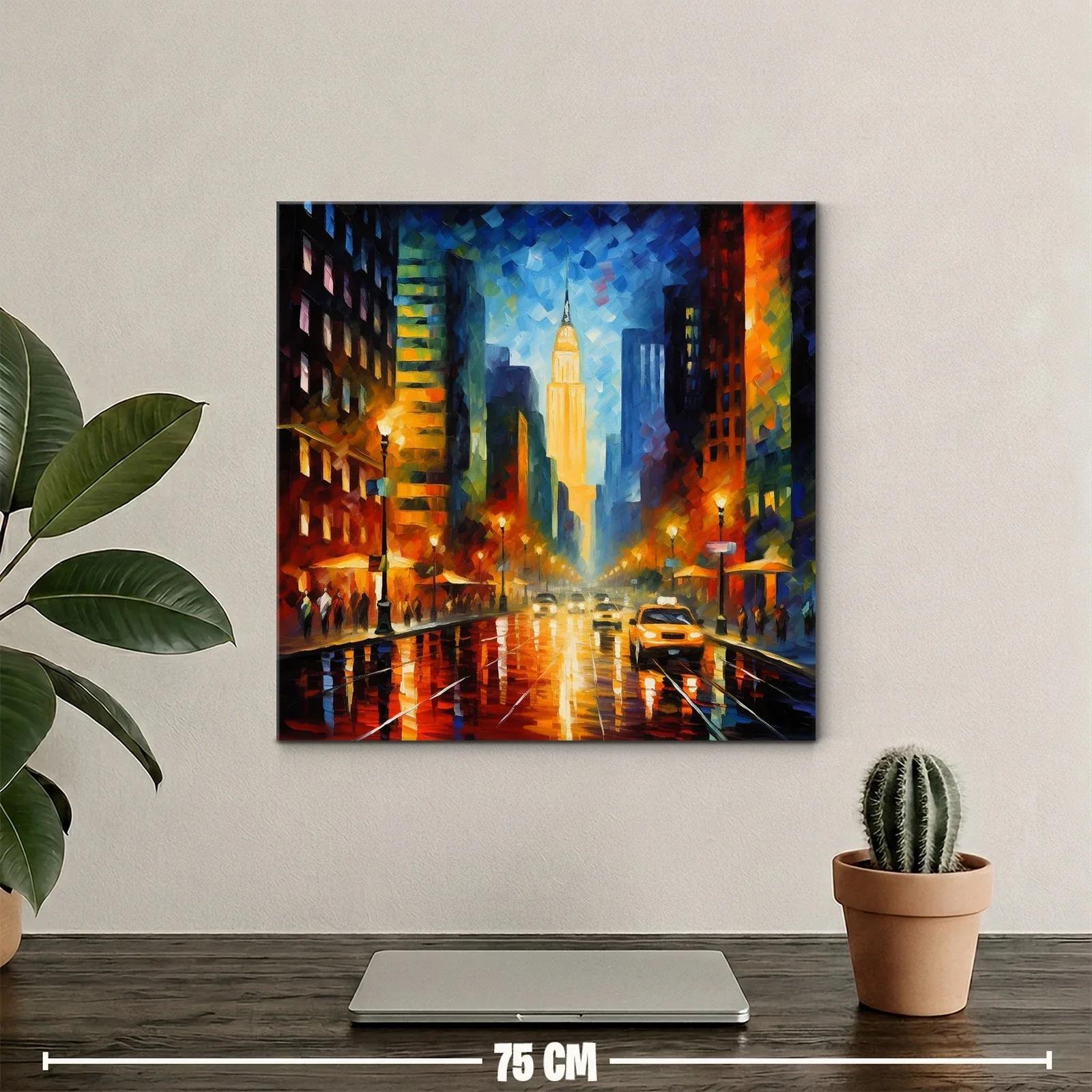 Ciudad nocturna vibrante con luces y reflejos urbanos — miniatura 2