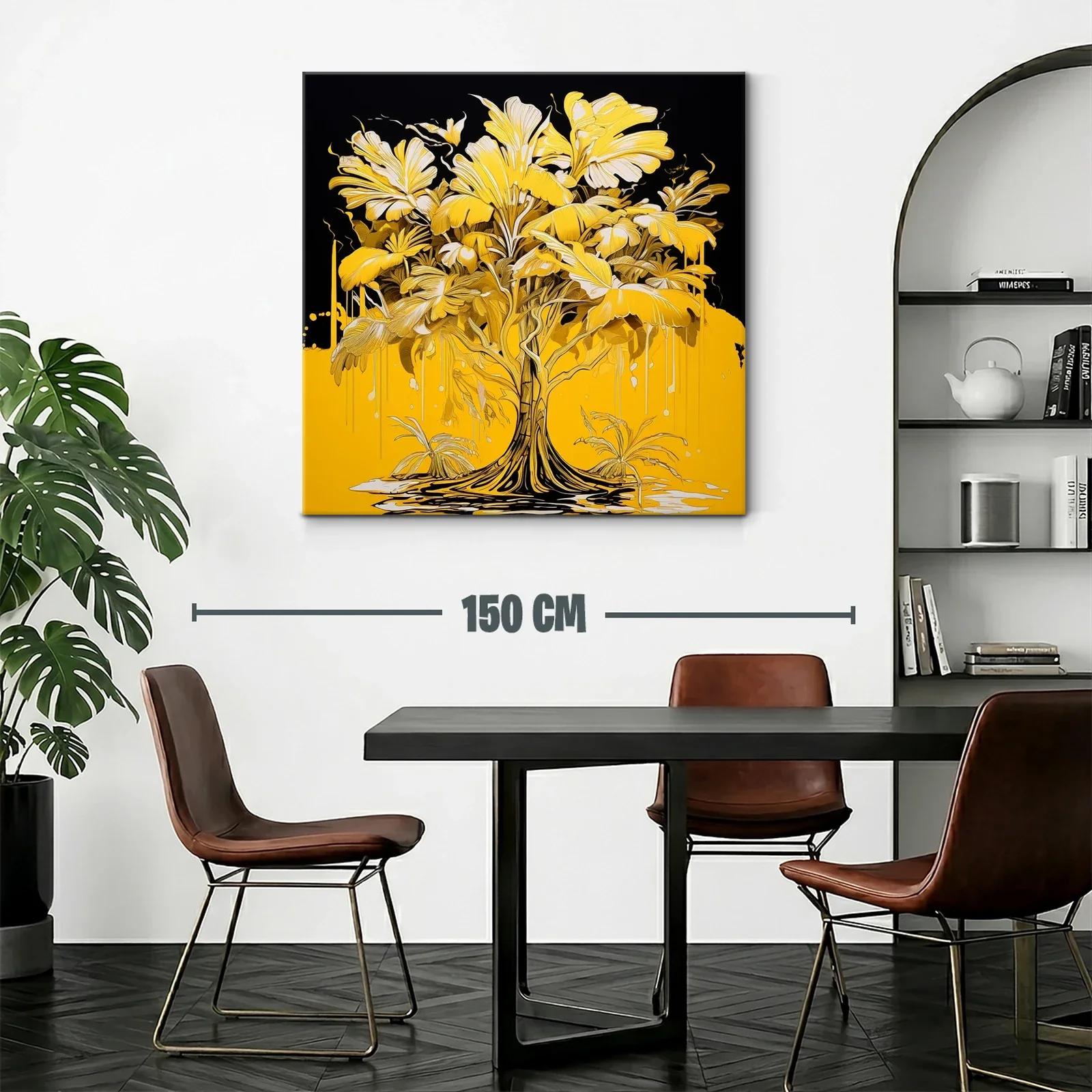 Árbol dorado con hojas exuberantes y fondo vibrante — miniatura 2