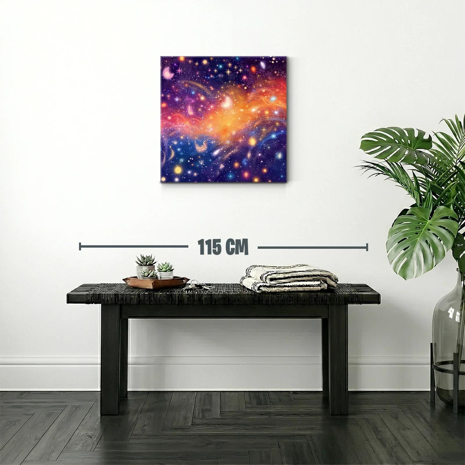 Cuadro Universo Abstracto con Estrellas y Luz Vibrante — miniatura 2