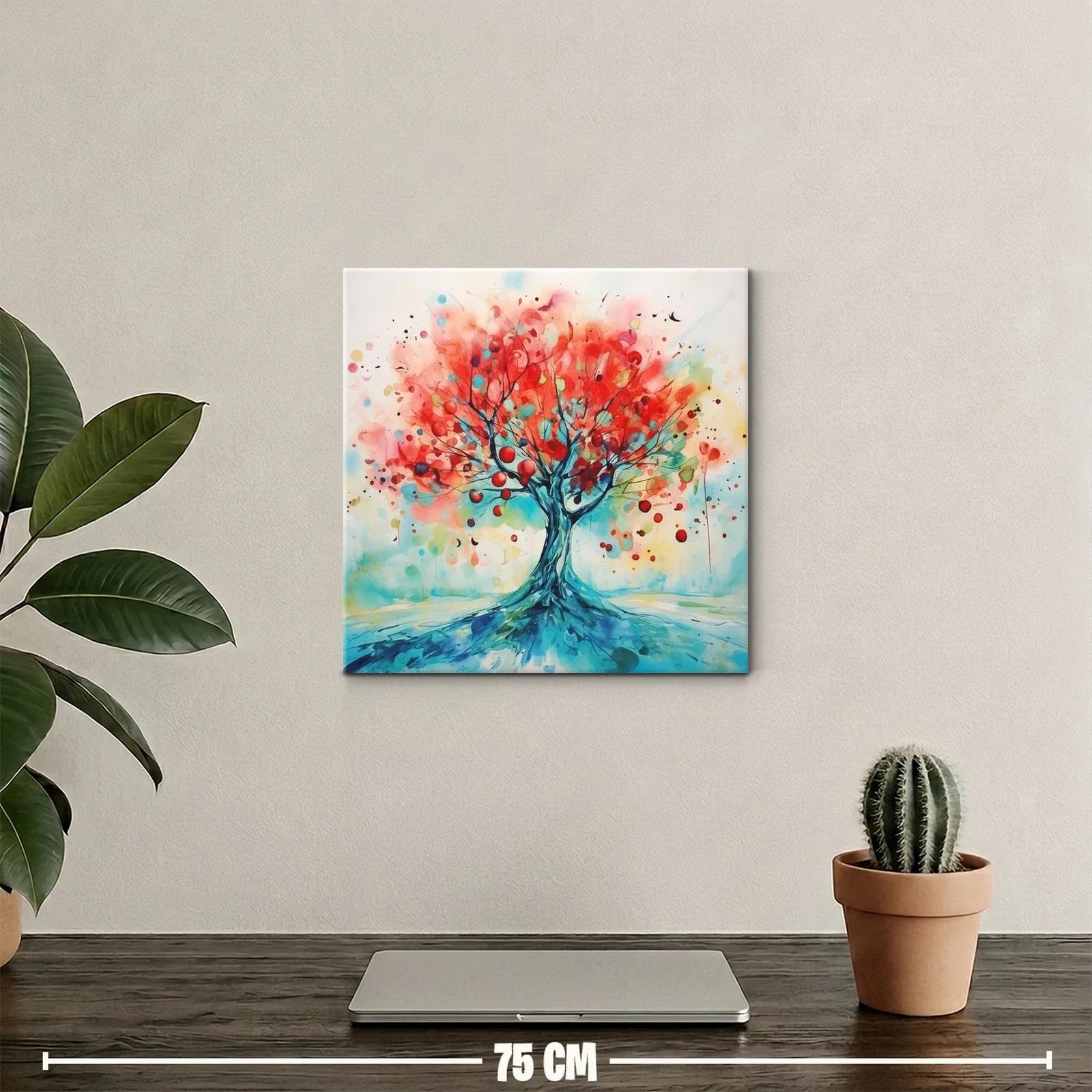 Árbol vibrante en tonos cálidos y fríos — miniatura 2