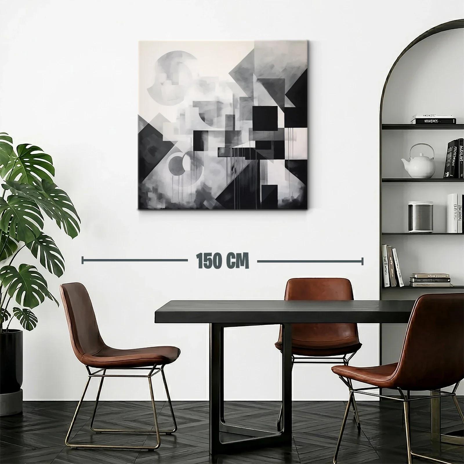 Composición geométrica en escala de grises y negro — miniatura 2