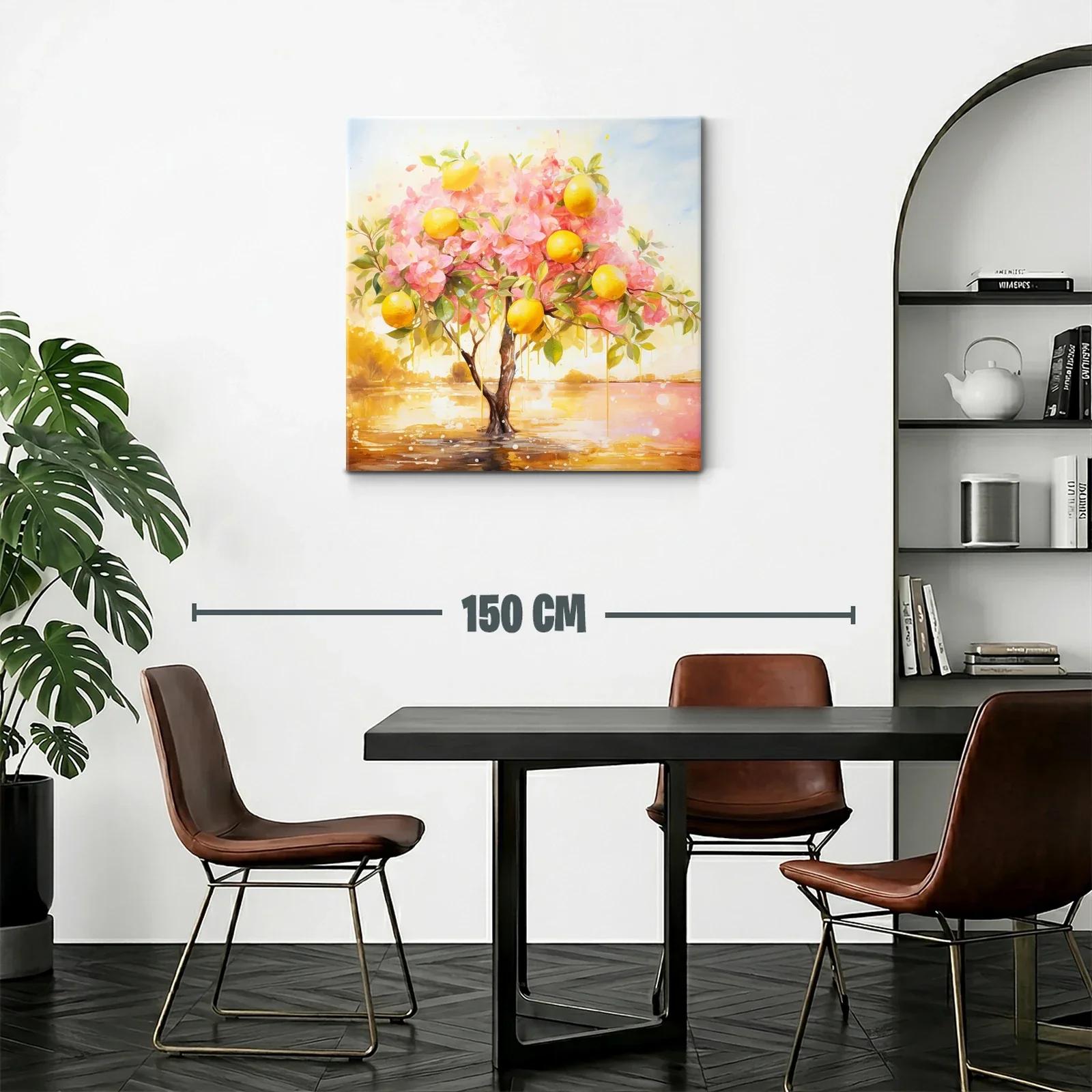 Árbol de limones con flores rosas en paisaje soleado — miniatura 2