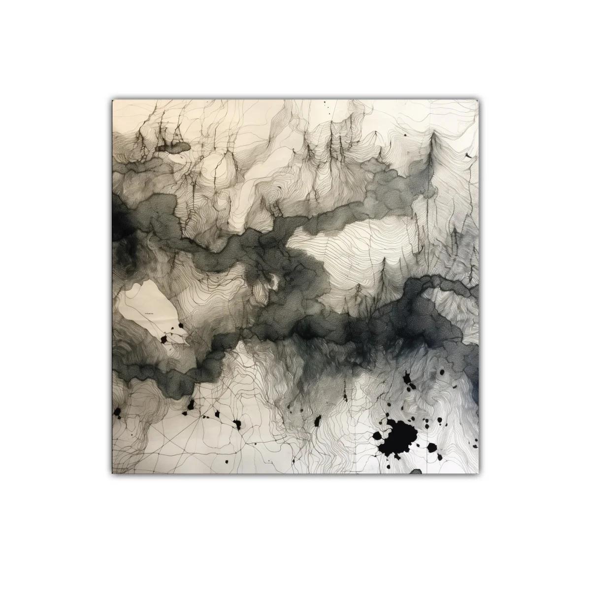 Composición abstracta en tinta con líneas y manchas dinámicas — miniatura 1