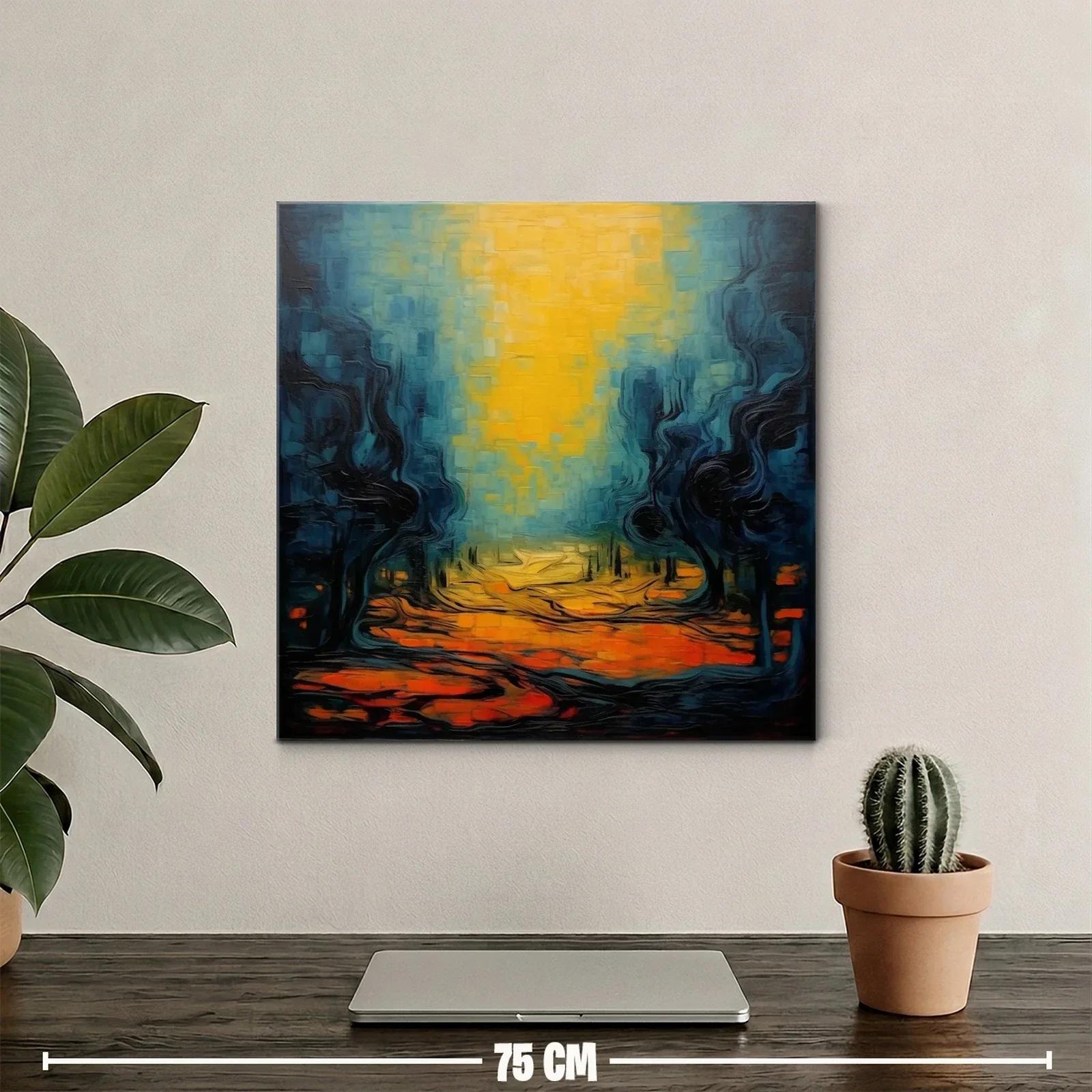 Paisaje abstracto con tonos cálidos y fríos en equilibrio — miniatura 2