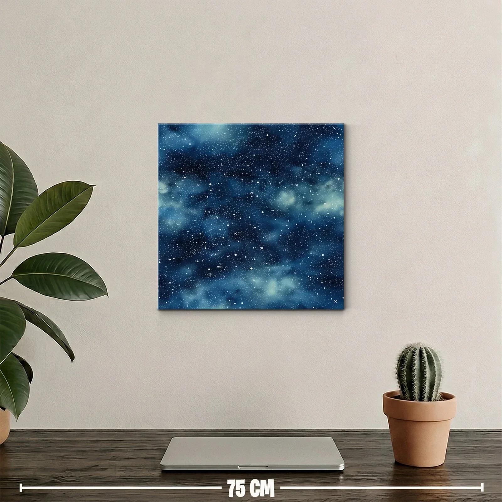Cuadro abstracto con cielo estrellado en tonos azules — miniatura 2