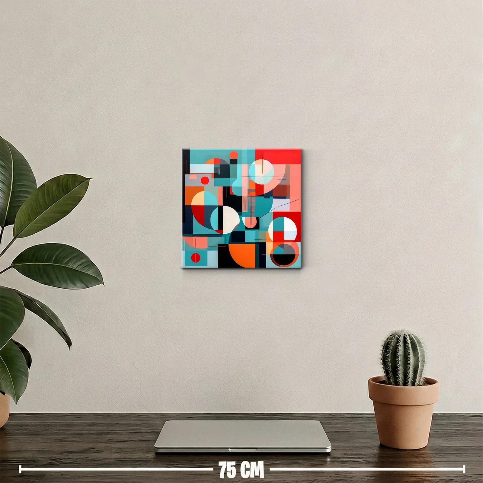 Composición geométrica vibrante en paleta cálida y fría — miniatura 2