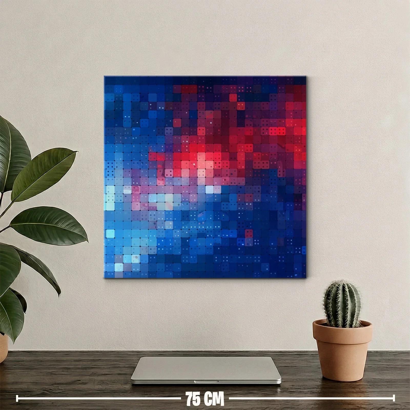 Composición abstracta en tonos azules y rojos vibrantes — miniatura 2