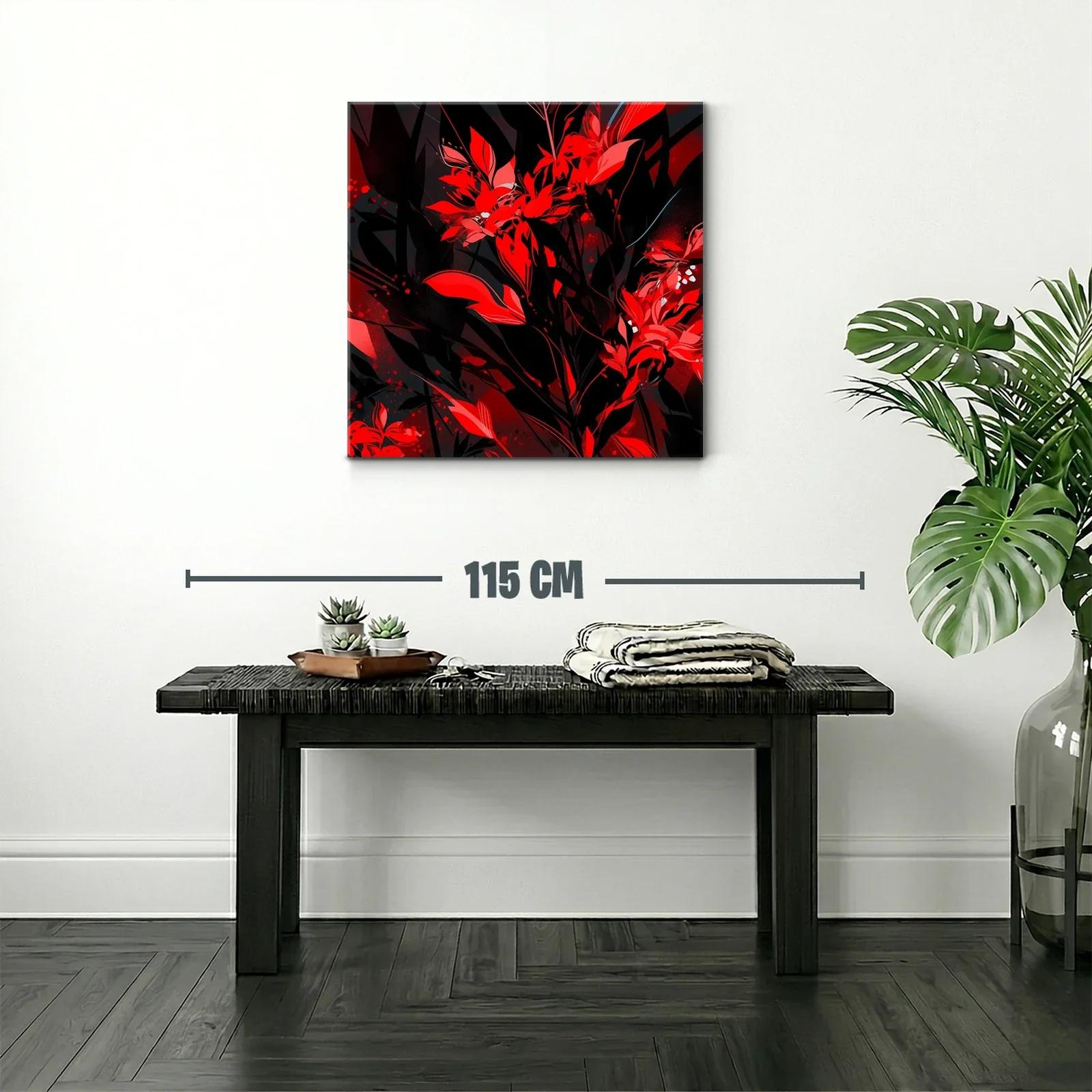Explosión de Flores Rojas en Contraste Oscuro — miniatura 2