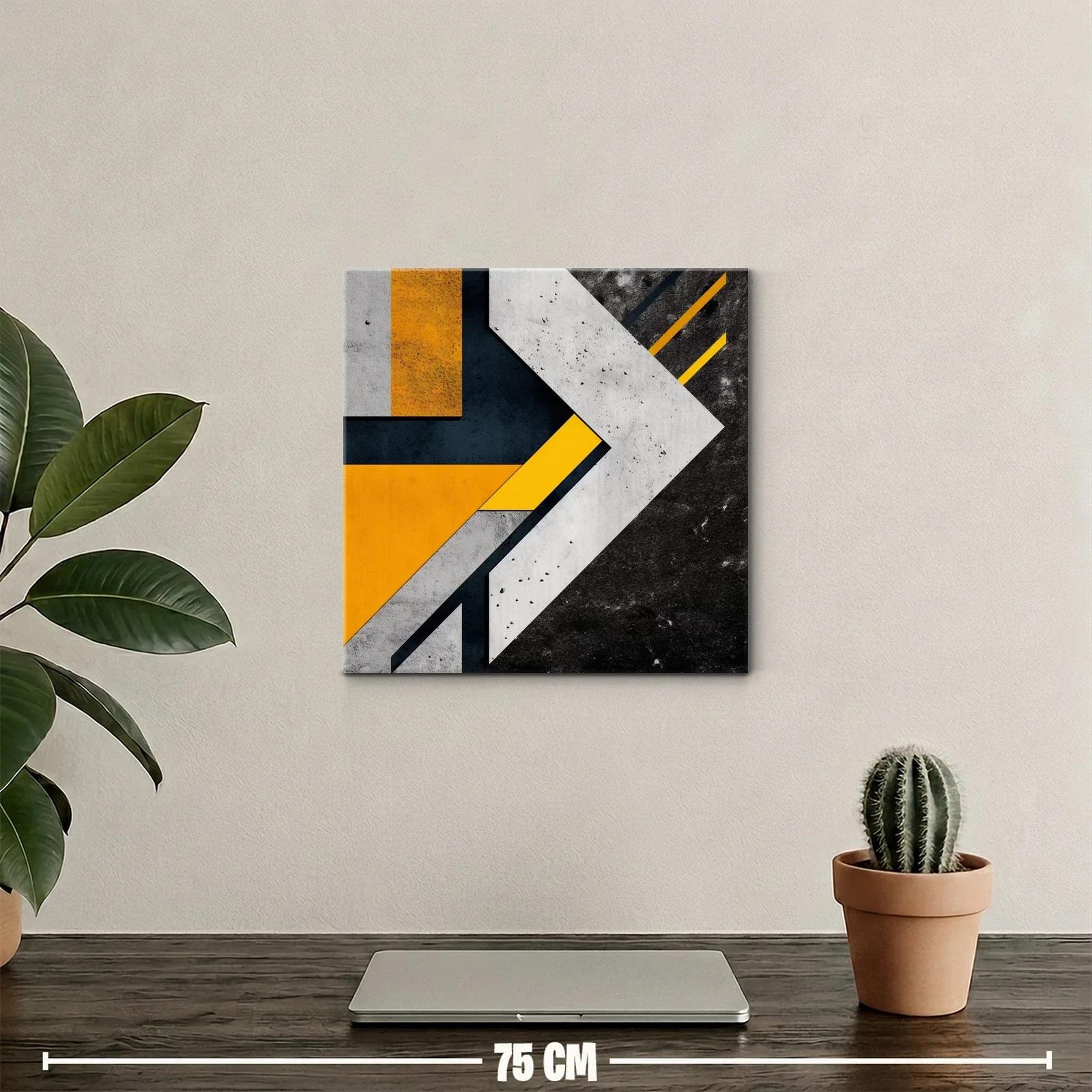 Composición geométrica con tonos amarillos y negros — miniatura 2